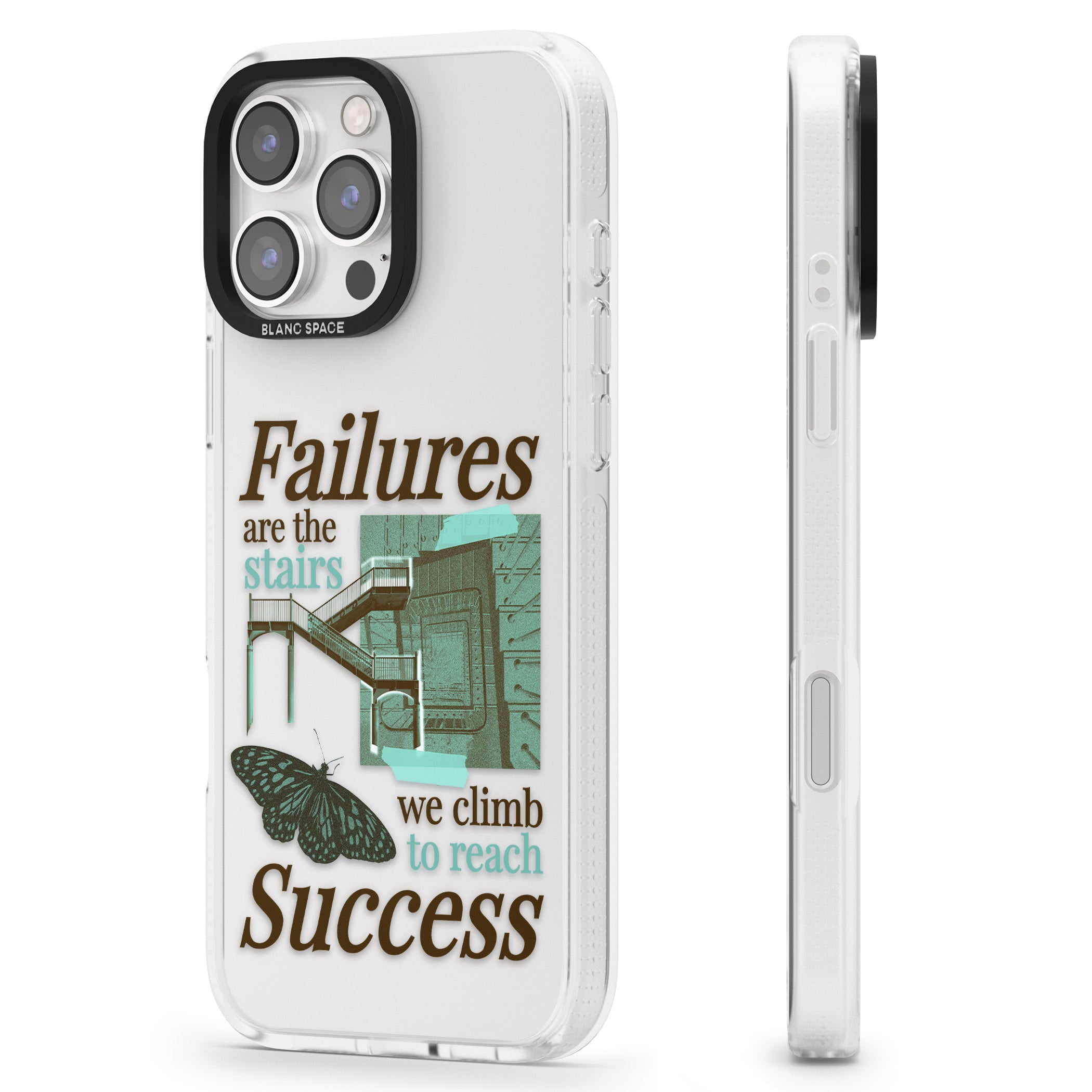 Fail To Succeed iPhone 16 Pro Max / 16 Pro Clear Case Impact Air - Blanc Space