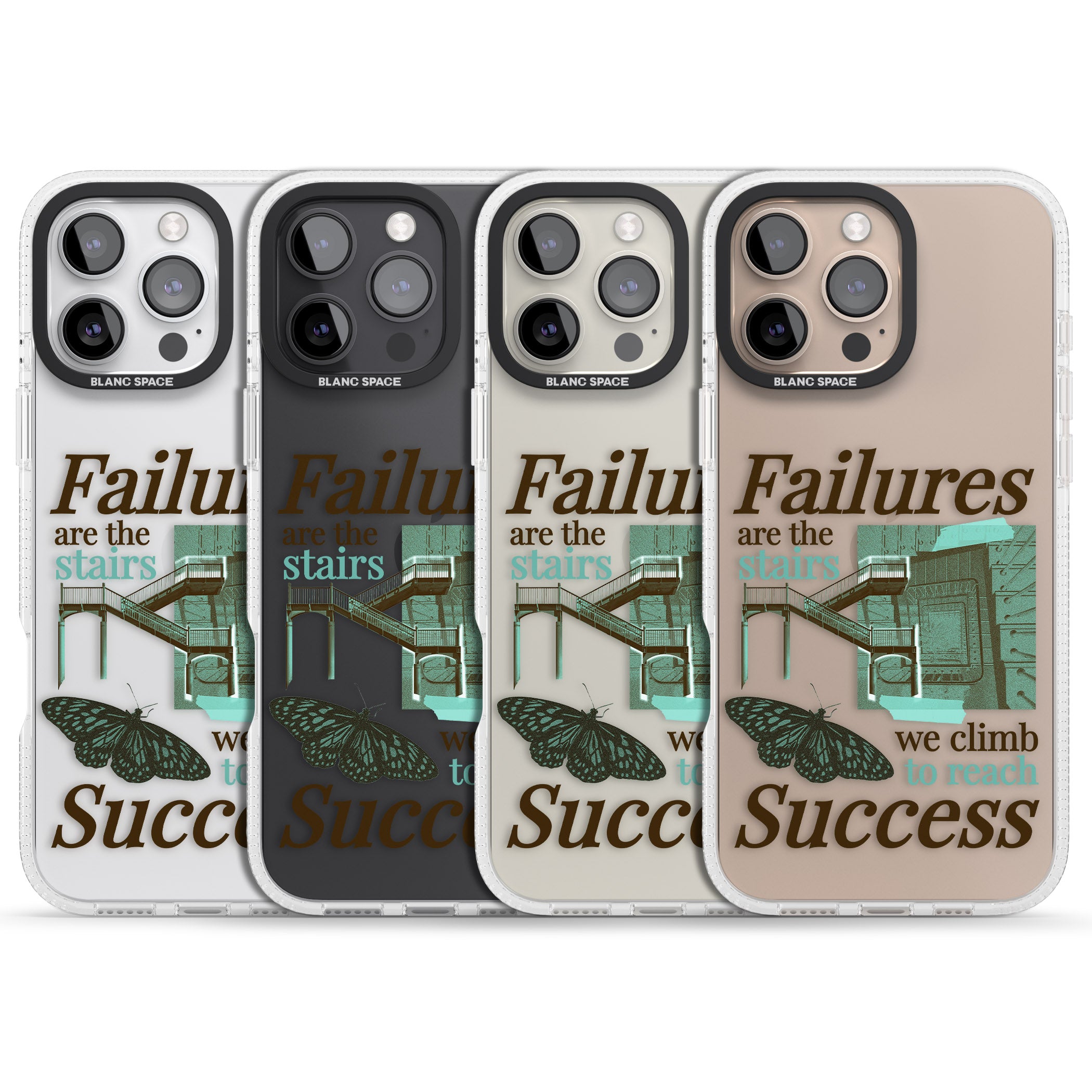 Fail To Succeed iPhone 16 Pro Max / 16 Pro Clear Case Impact Air - Blanc Space