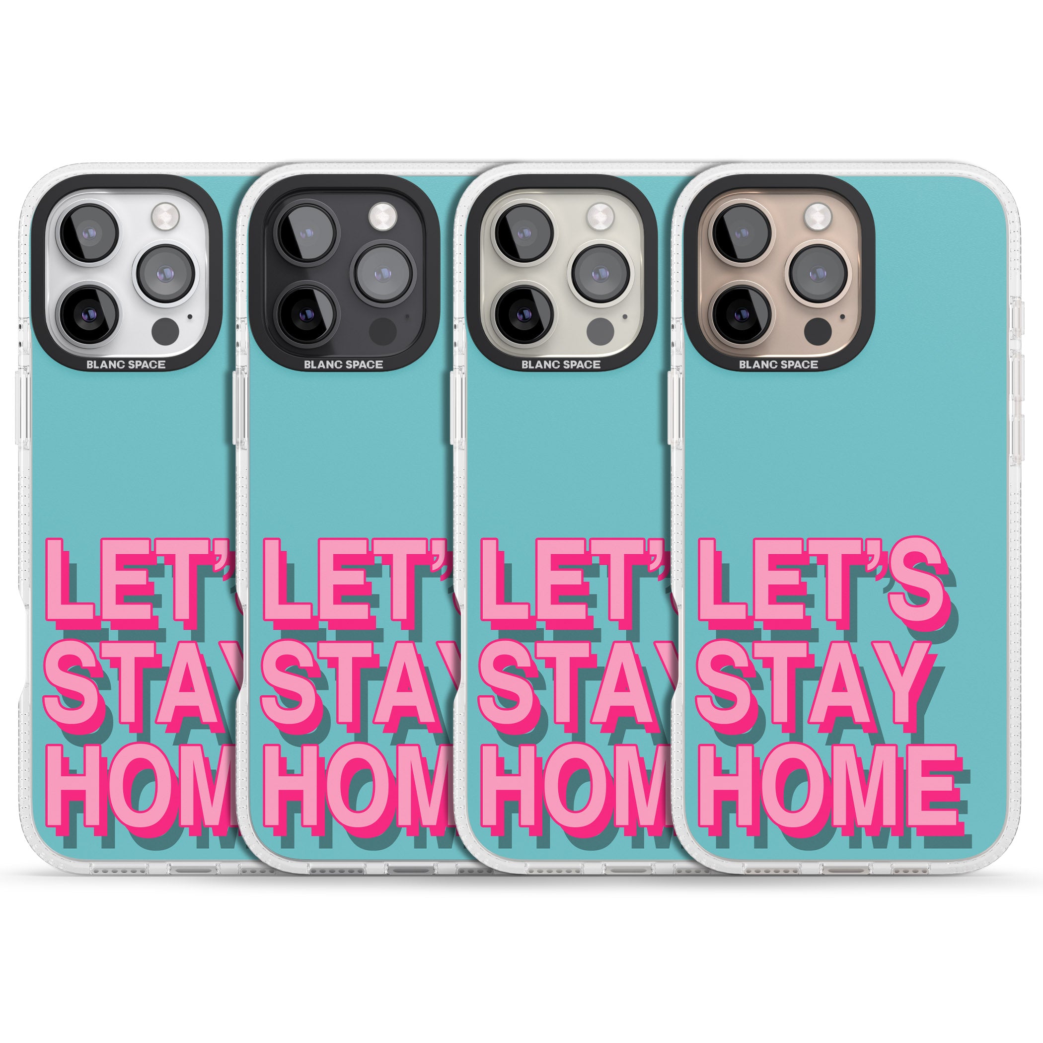 Let's Stay Home iPhone 16 Pro Max / 16 Pro Clear Case Impact Air - Blanc Space