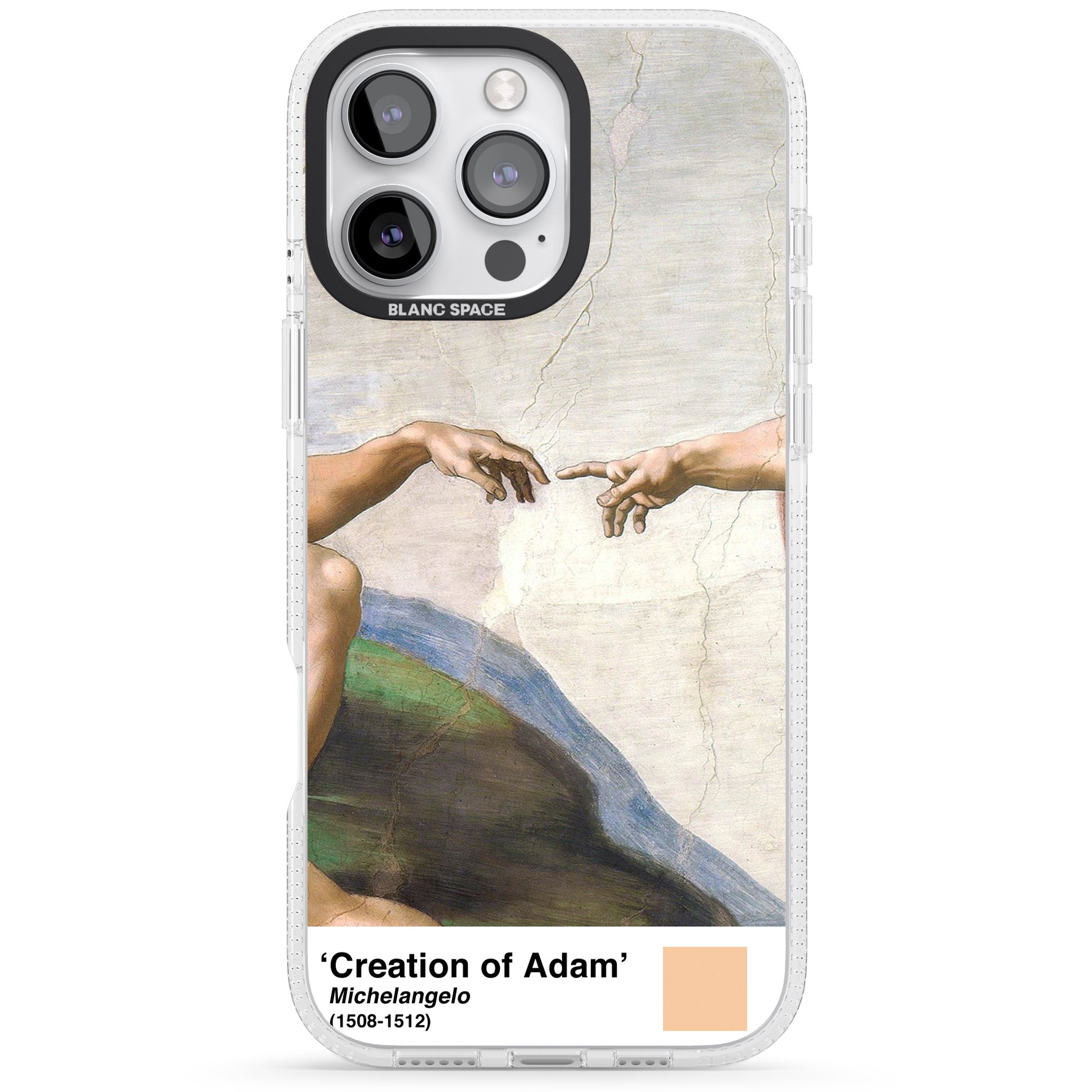 Creation of Adam iPhone 16 Pro Max / 16 Pro Clear Case Impact Air - Blanc Space