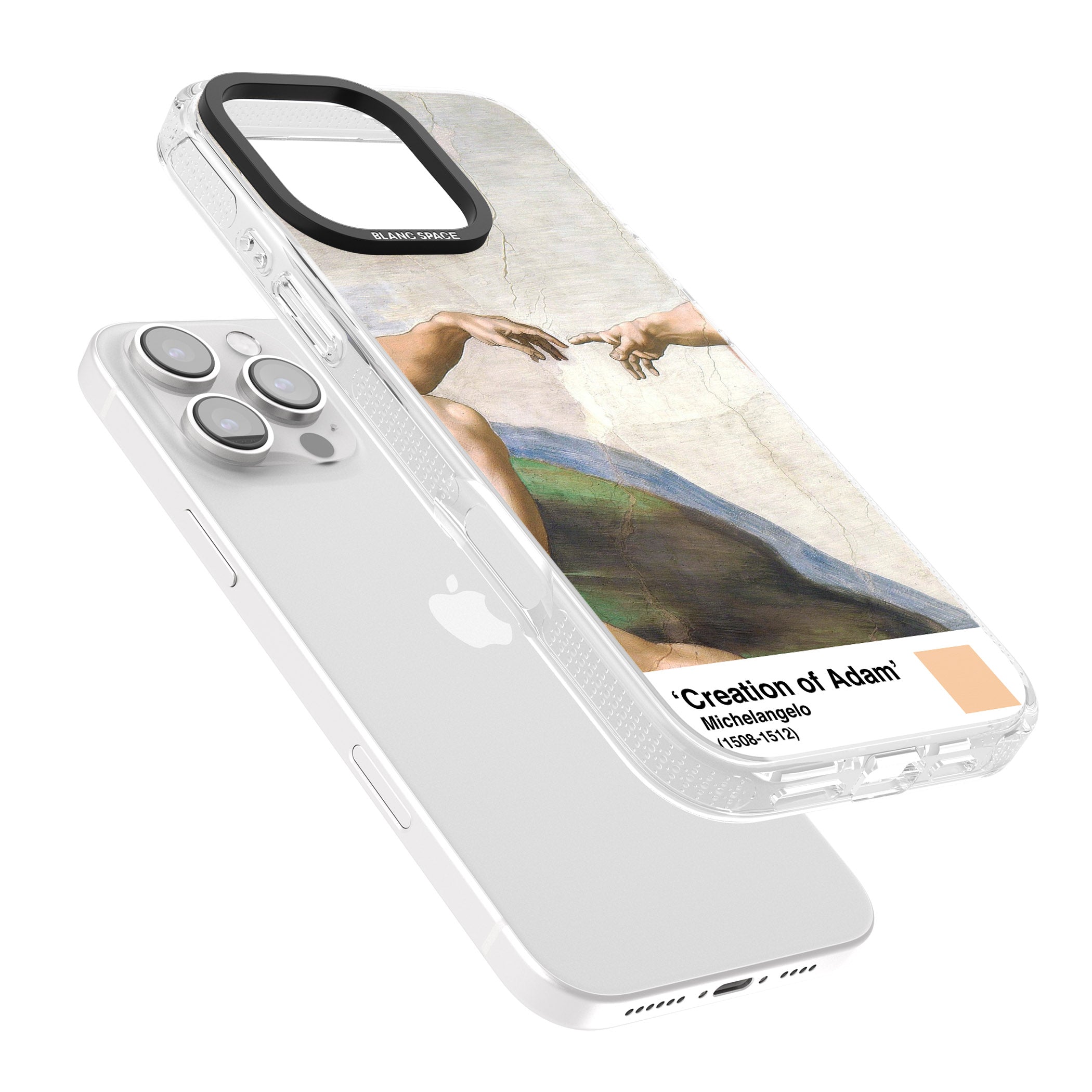 Creation of Adam iPhone 16 Pro Max / 16 Pro Clear Case Impact Air - Blanc Space