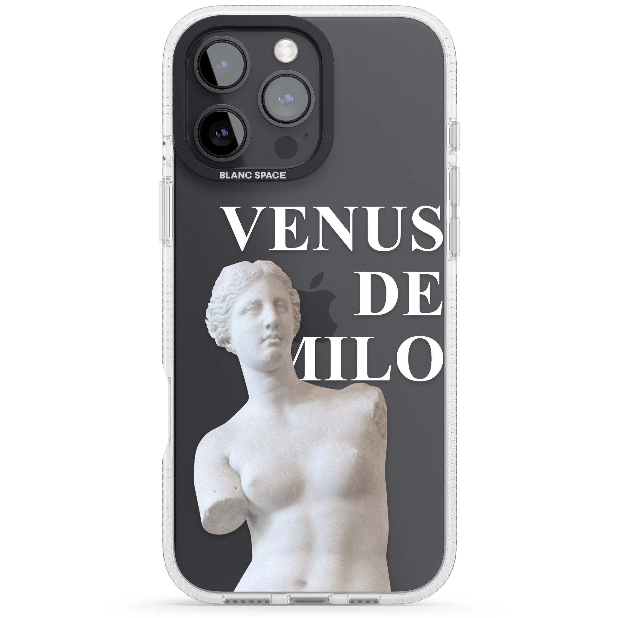 Venus De Milo Cutout iPhone 16 Pro Max / 16 Pro Clear Case Impact Air - Blanc Space
