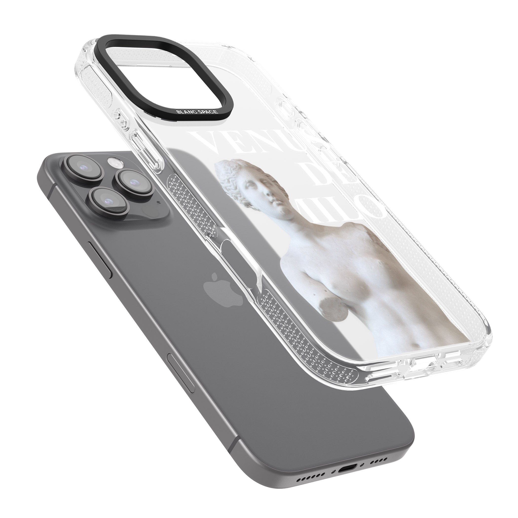 Venus De Milo Cutout iPhone 16 Pro Max / 16 Pro Clear Case Impact Air - Blanc Space