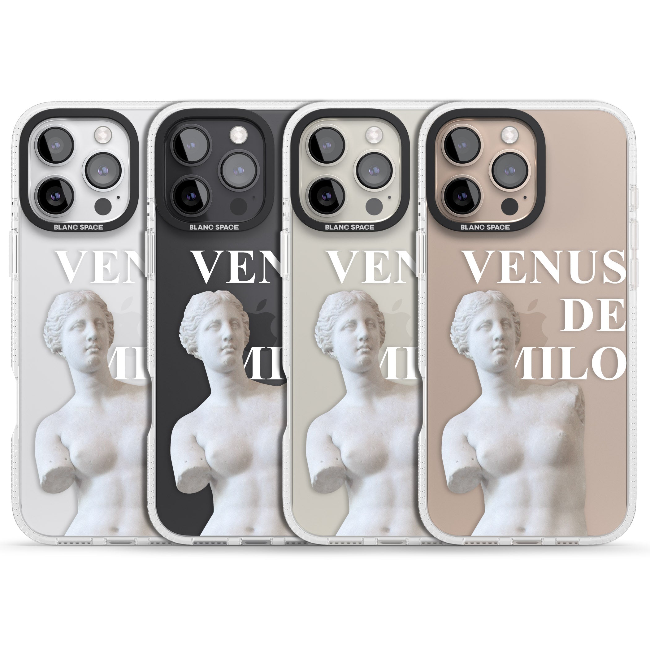 Venus De Milo Cutout iPhone 16 Pro Max / 16 Pro Clear Case Impact Air - Blanc Space