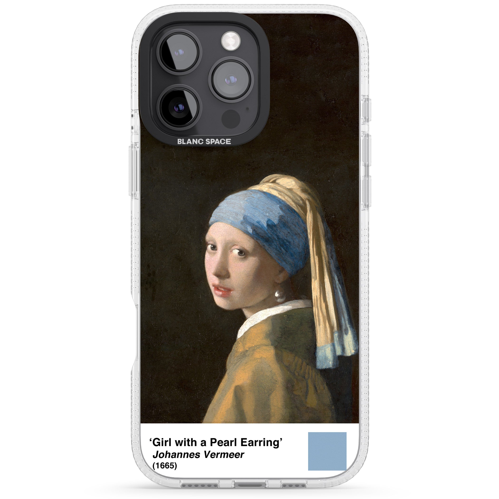 Girl with a Pearl Earring iPhone 16 Pro Max / 16 Pro Clear Case Impact Air - Blanc Space