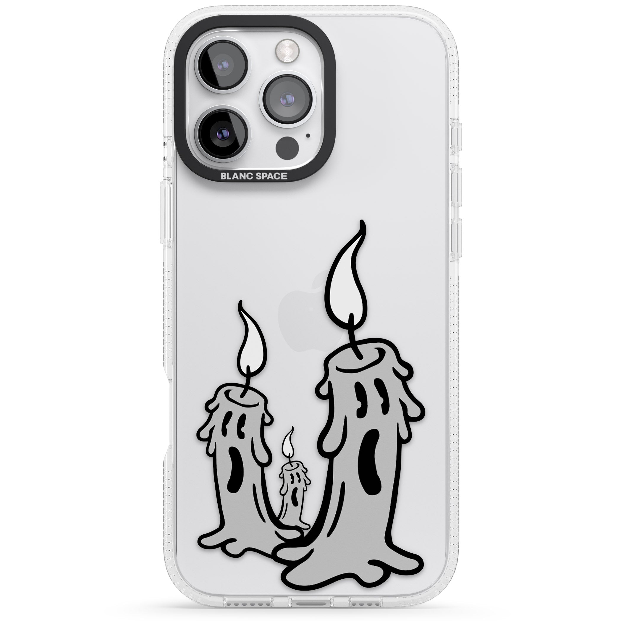 Candle Lit iPhone 16 Pro Max / 16 Pro Clear Case Impact Air - Blanc Space