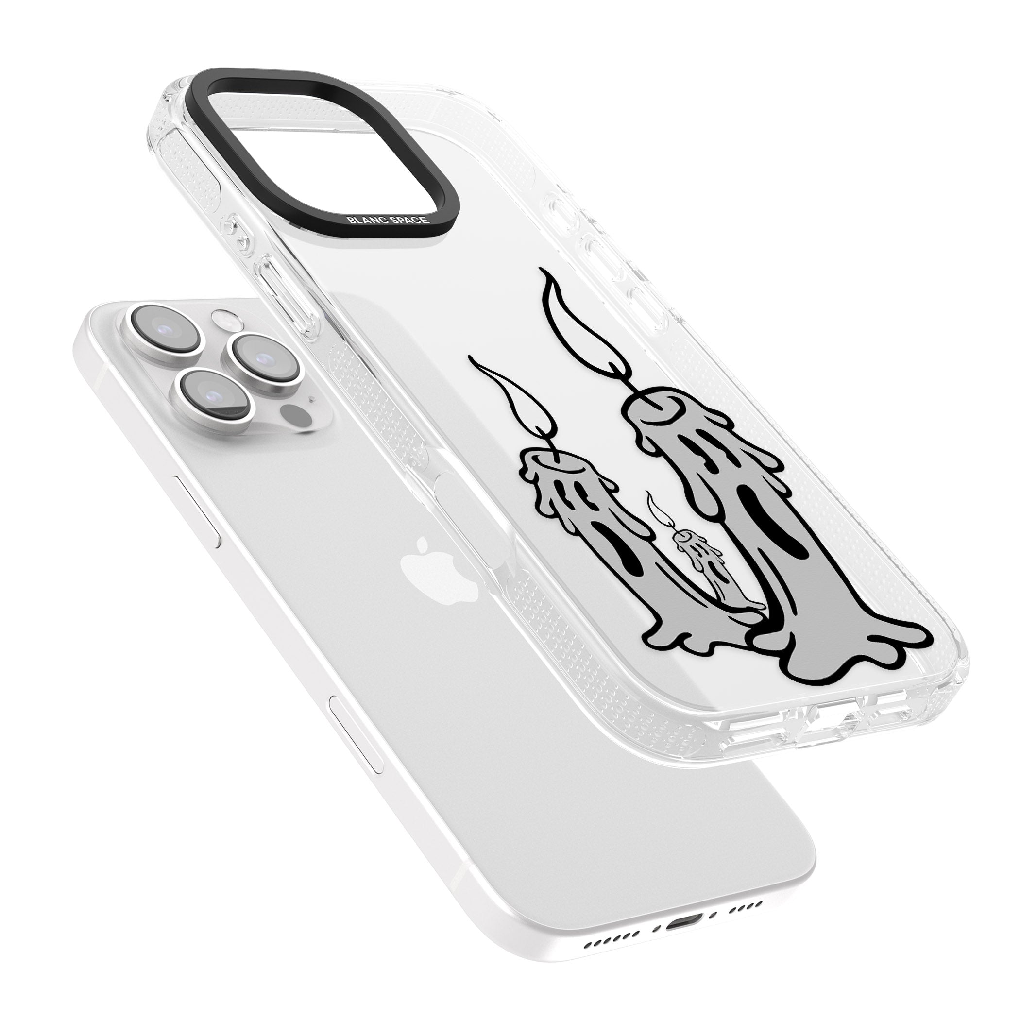 Candle Lit iPhone 16 Pro Max / 16 Pro Clear Case Impact Air - Blanc Space