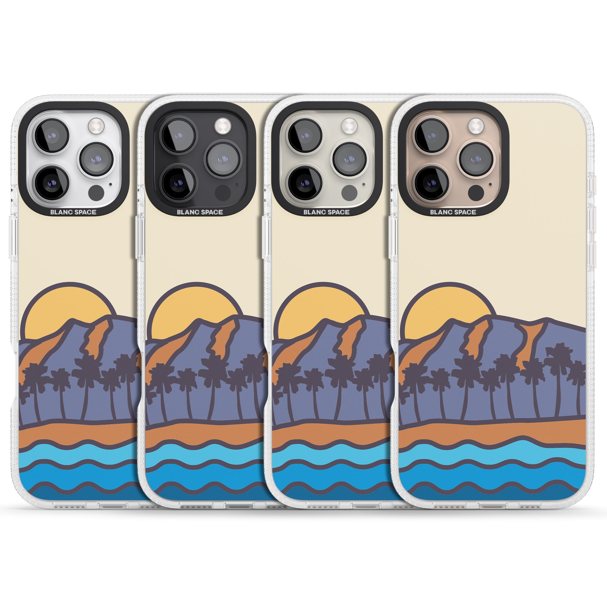 South Sunset iPhone 16 Pro Max / 16 Pro Clear Case Impact Air - Blanc Space