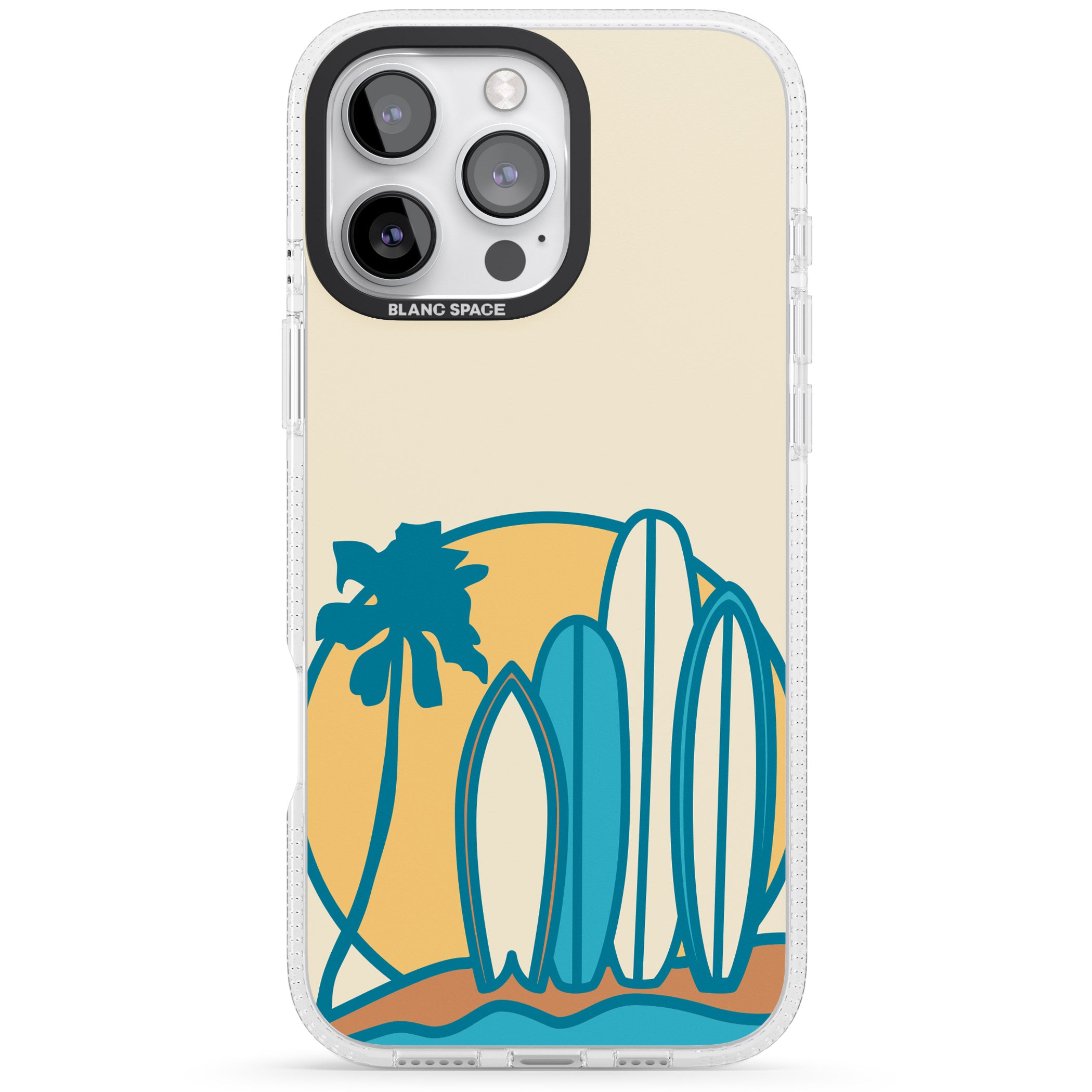 Beach Bound iPhone 16 Pro Max / 16 Pro Clear Case Impact Air - Blanc Space