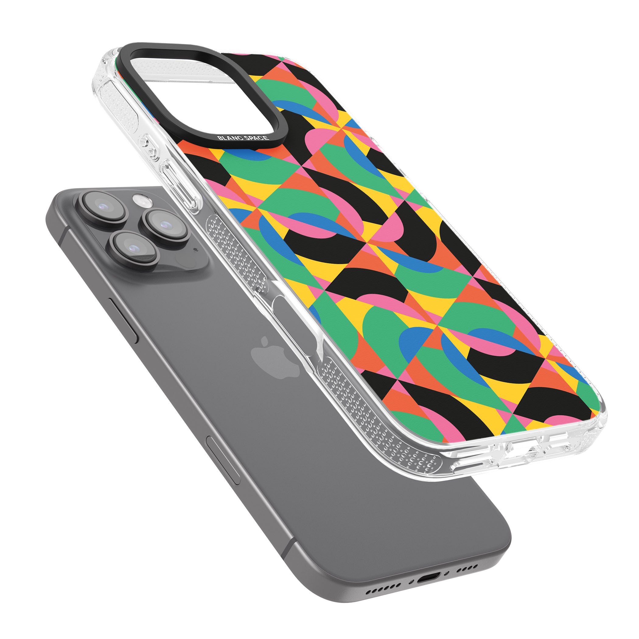 Abstract Carnival iPhone 16 Pro Max / 16 Pro Clear Case Impact Air - Blanc Space