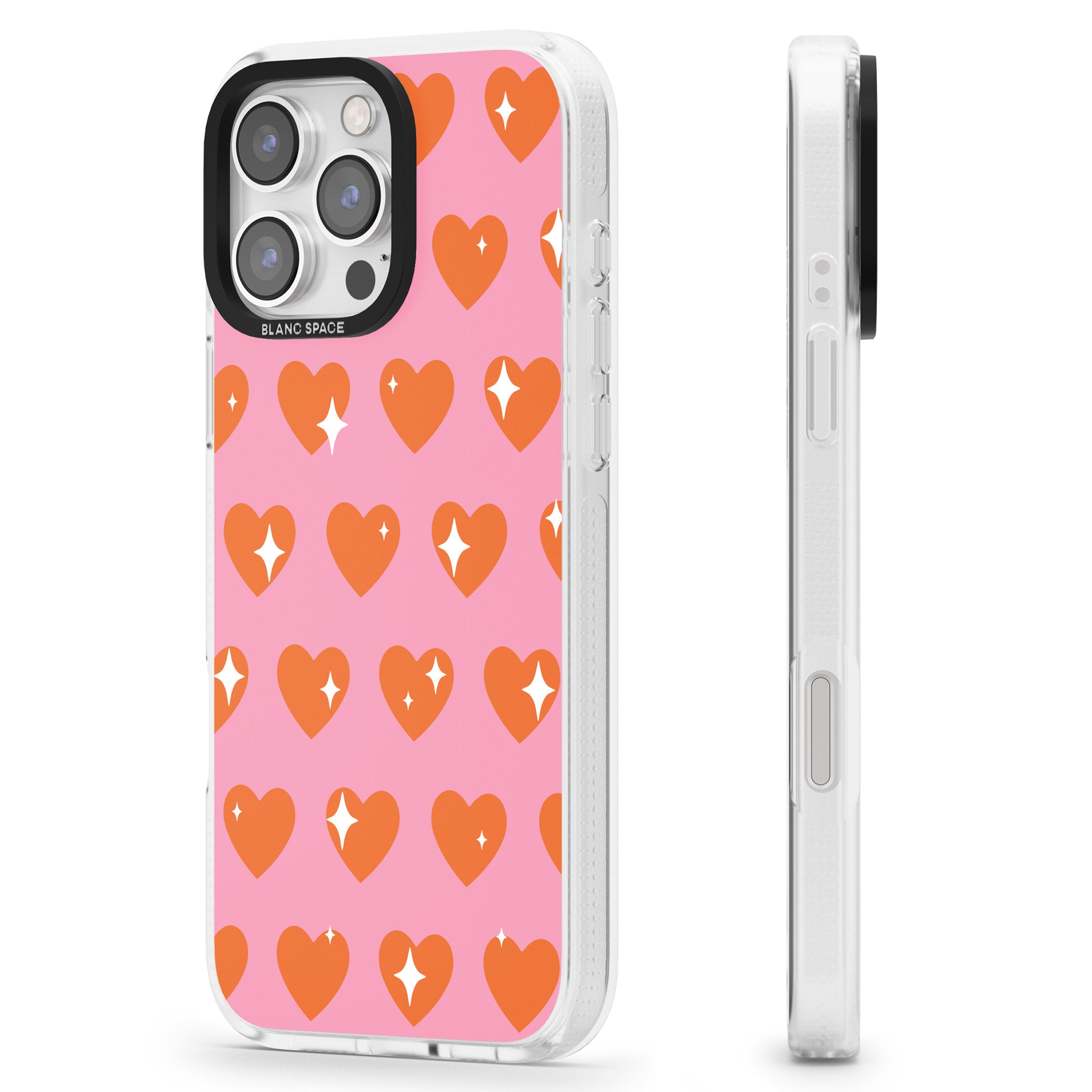 Sweet Hearts (Sunset) iPhone 16 Pro Max / 16 Pro Clear Case Impact Air - Blanc Space