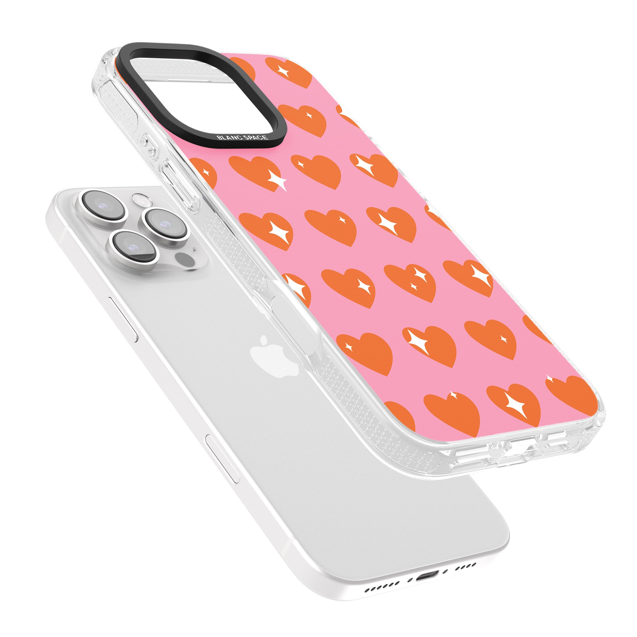 Sweet Hearts (Sunset) iPhone 16 Pro Max / 16 Pro Clear Case Impact Air - Blanc Space