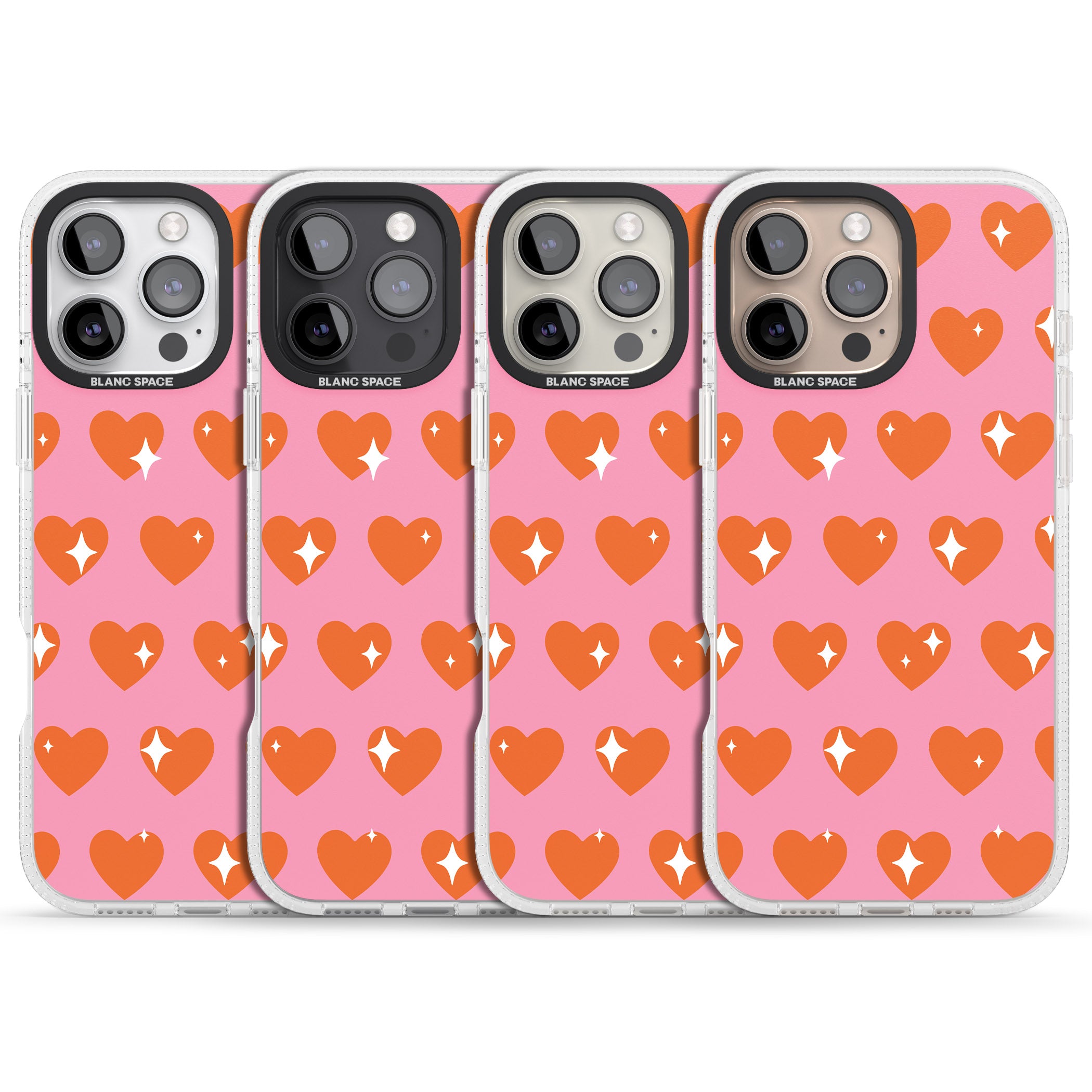 Sweet Hearts (Sunset) iPhone 16 Pro Max / 16 Pro Clear Case Impact Air - Blanc Space