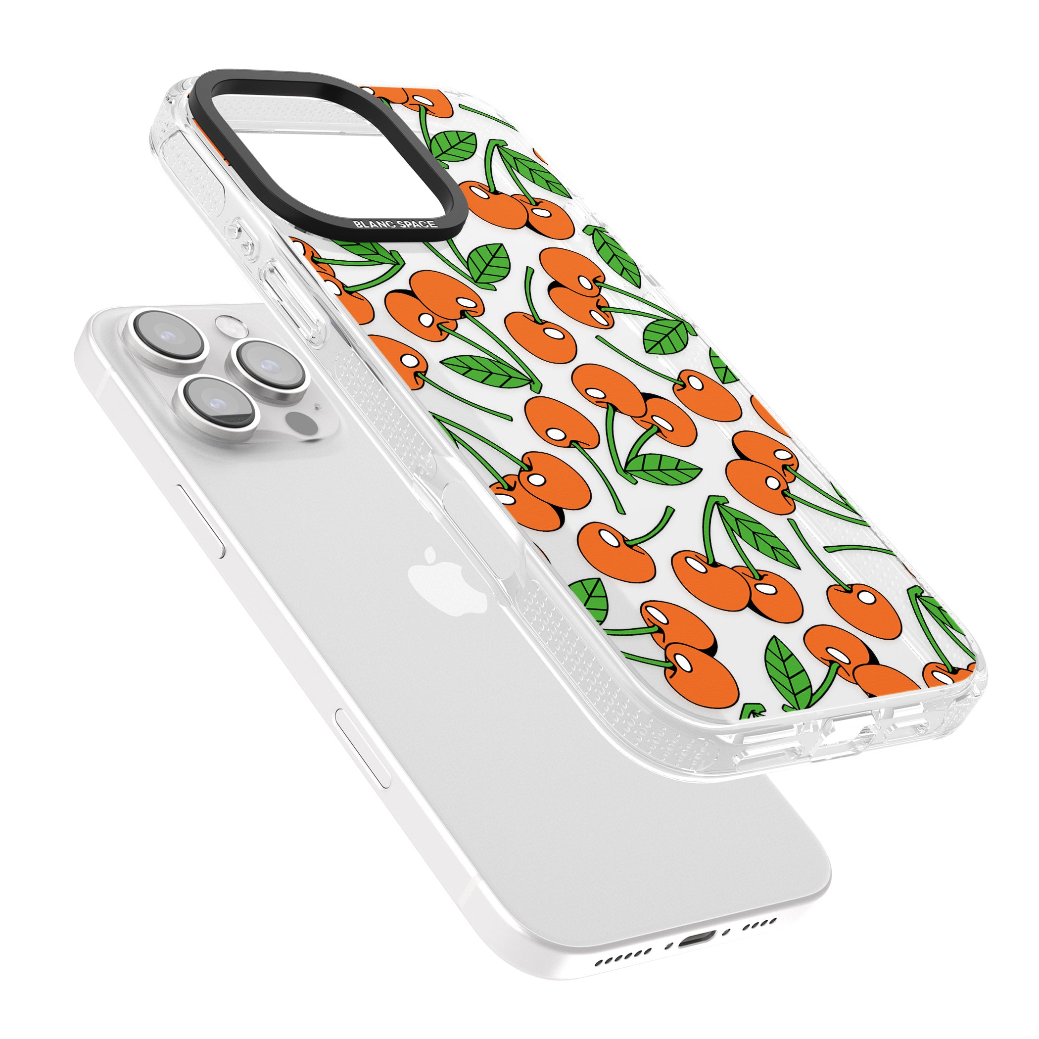 Orchard Fresh Cherries iPhone 16 Pro Max / 16 Pro Clear Case Impact Air - Blanc Space