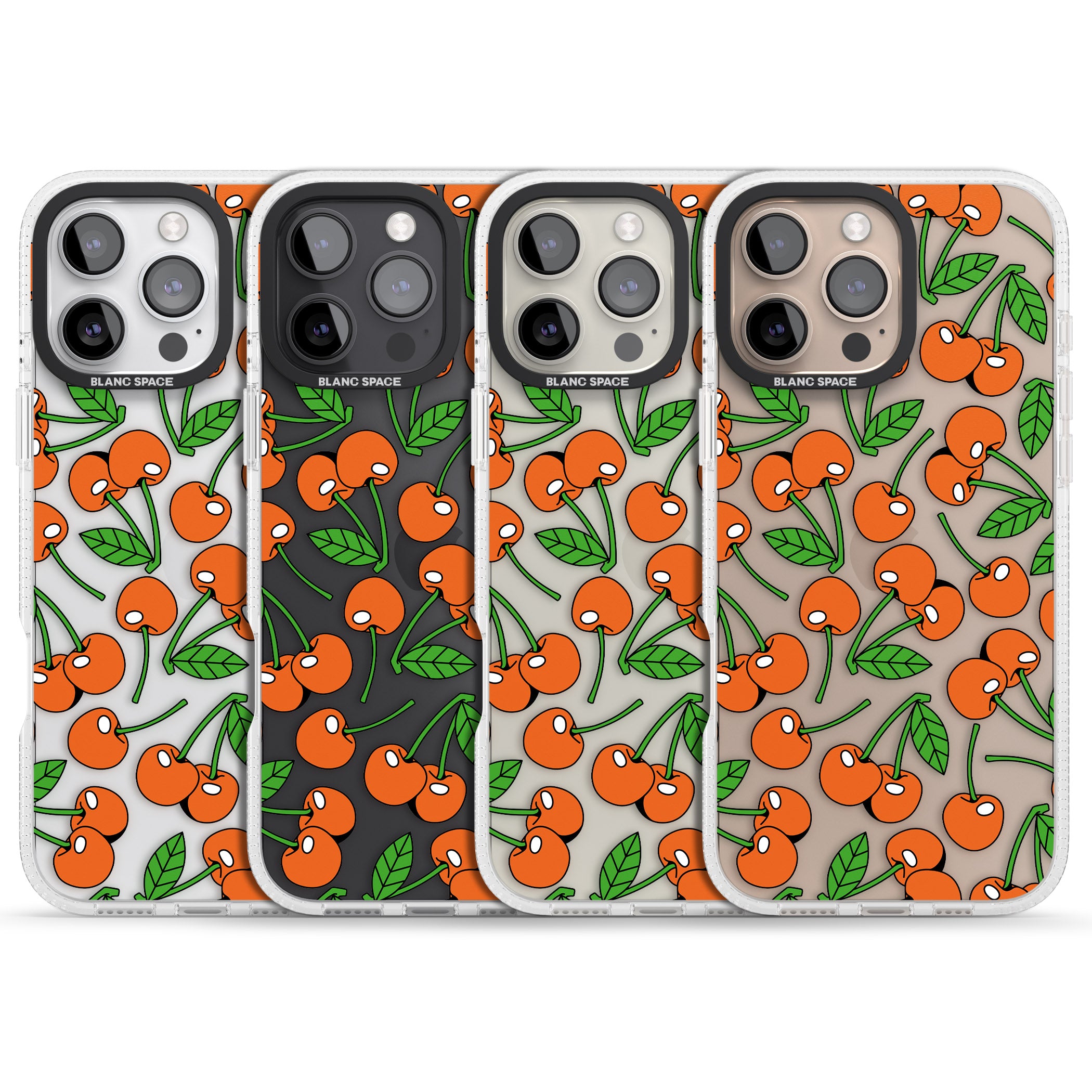 Orchard Fresh Cherries iPhone 16 Pro Max / 16 Pro Clear Case Impact Air - Blanc Space