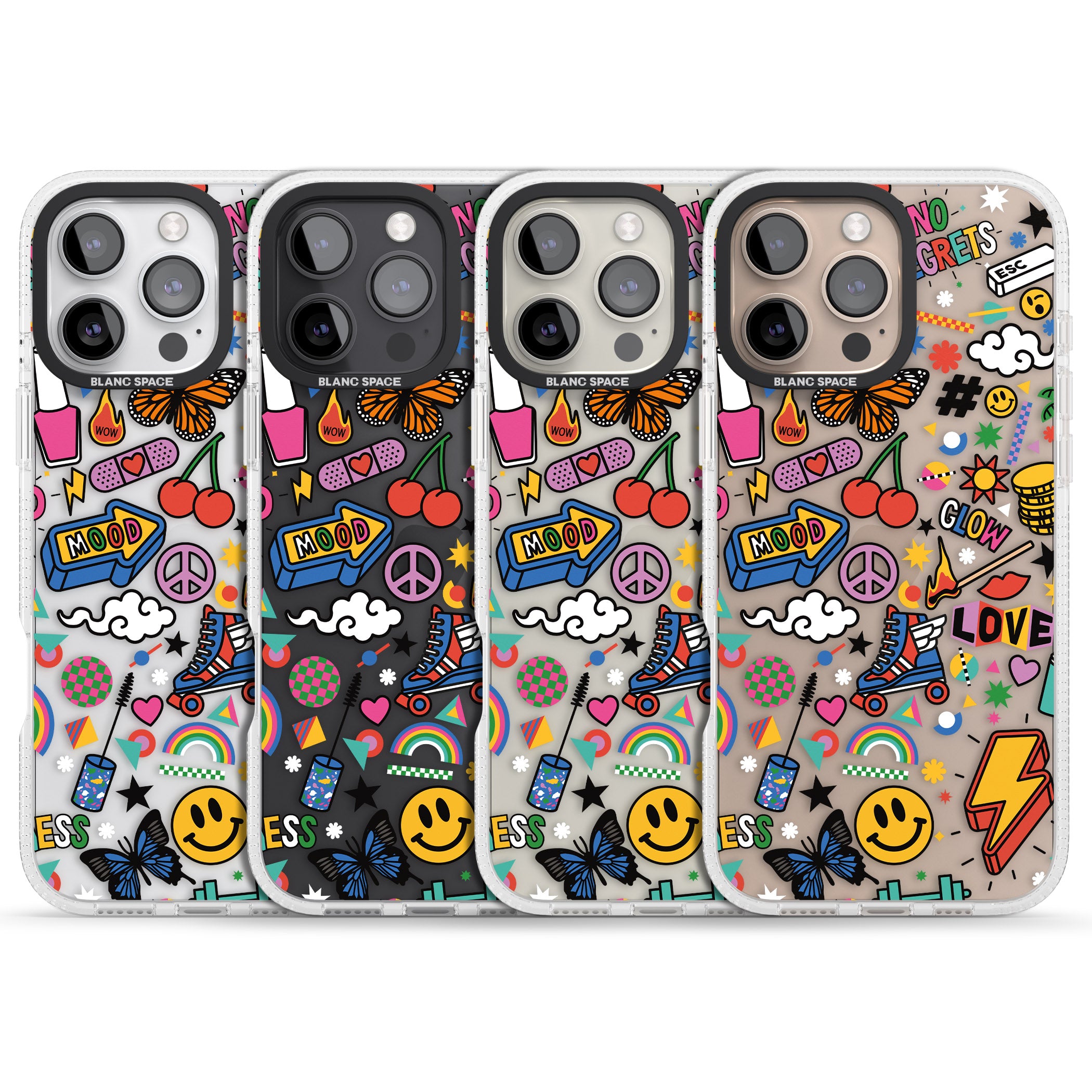 Electric Love iPhone 16 Pro Max / 16 Pro Clear Case Impact Air - Blanc Space