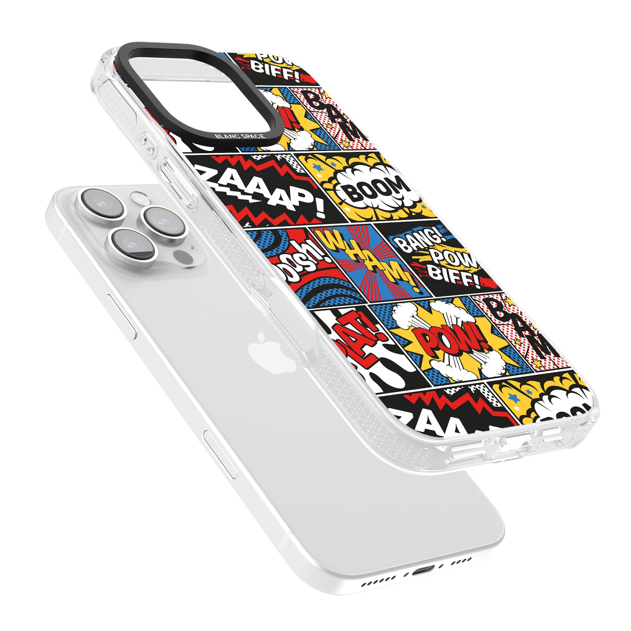 Onomatopoeia iPhone 16 Pro Max / 16 Pro Clear Case Impact Air - Blanc Space