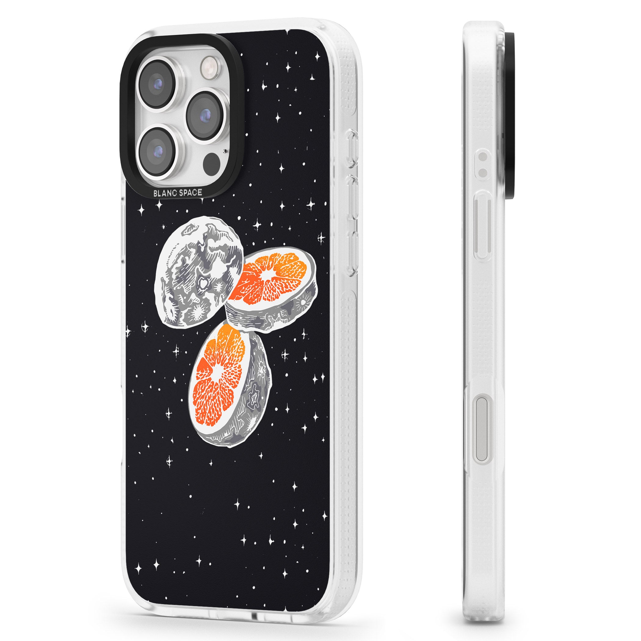 Blood Orange Moon iPhone 16 Pro Max / 16 Pro Clear Case Impact Air - Blanc Space