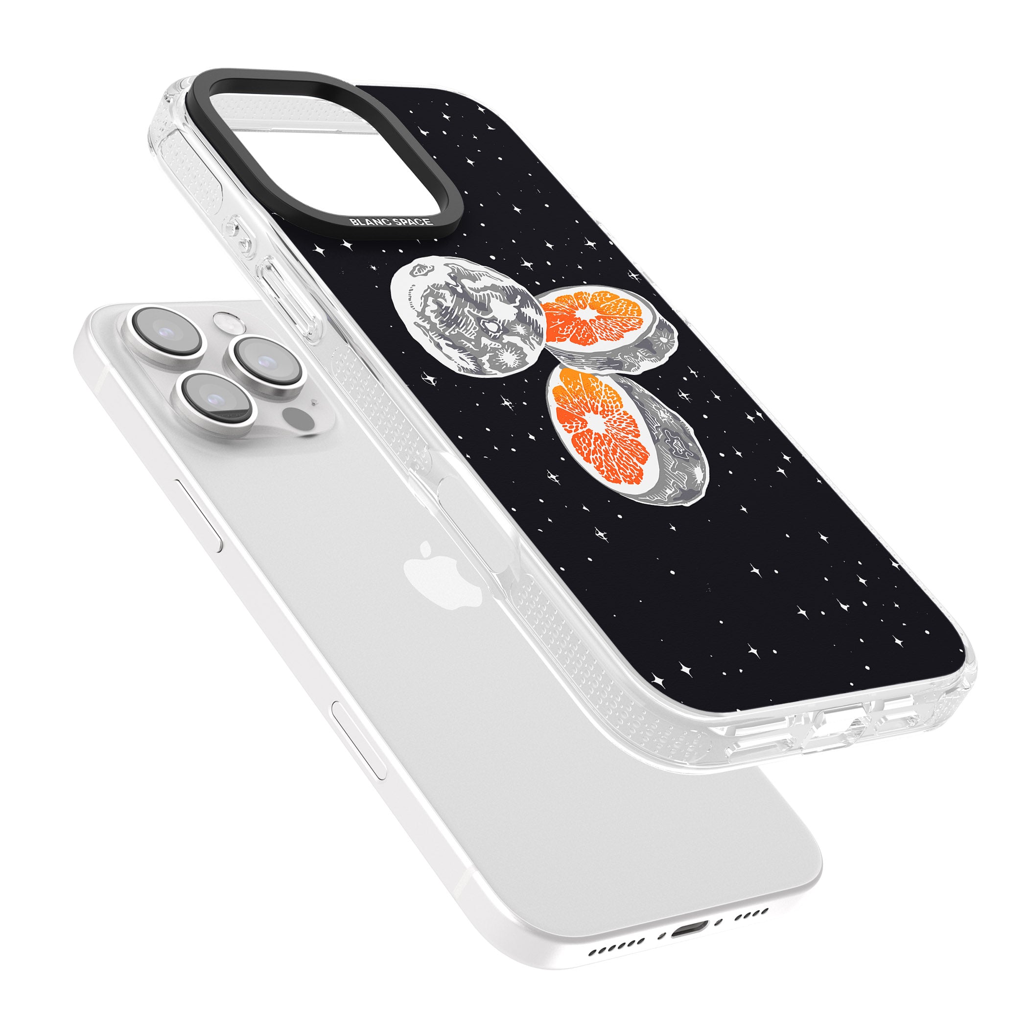 Blood Orange Moon iPhone 16 Pro Max / 16 Pro Clear Case Impact Air - Blanc Space