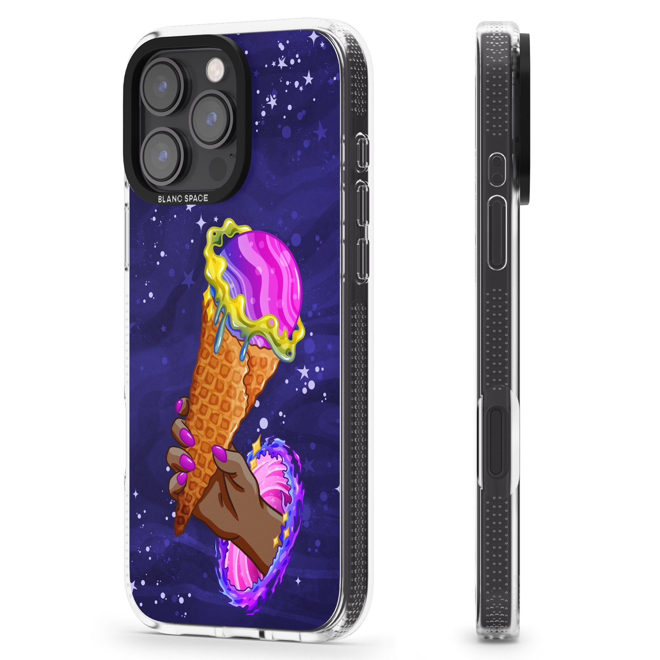 Interdimensional Ice Cream iPhone 16 Pro Max / 16 Pro Clear Case Impact Air - Blanc Space