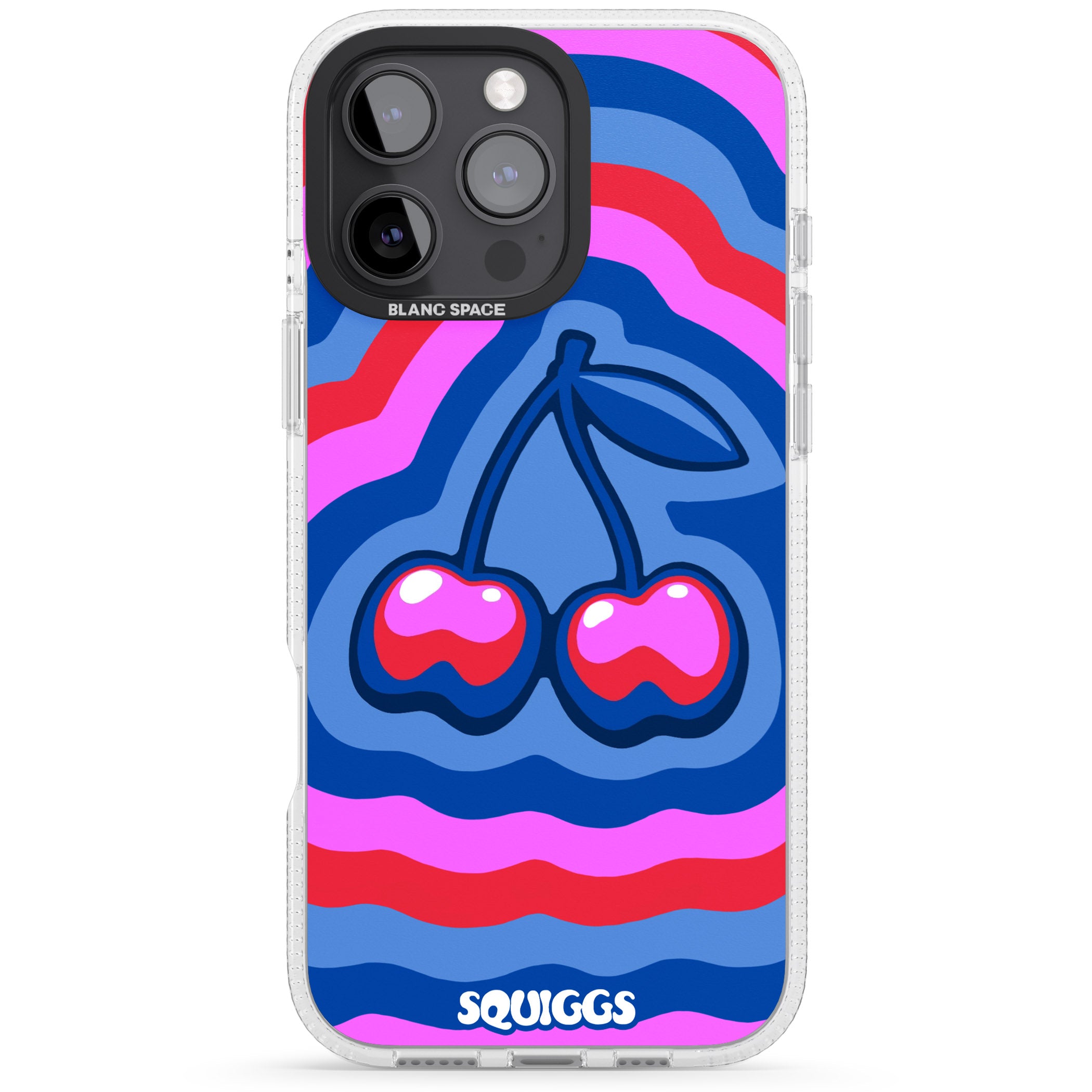 Cherry Rainbow iPhone 16 Pro Max / 16 Pro Clear Case Impact Air - Blanc Space