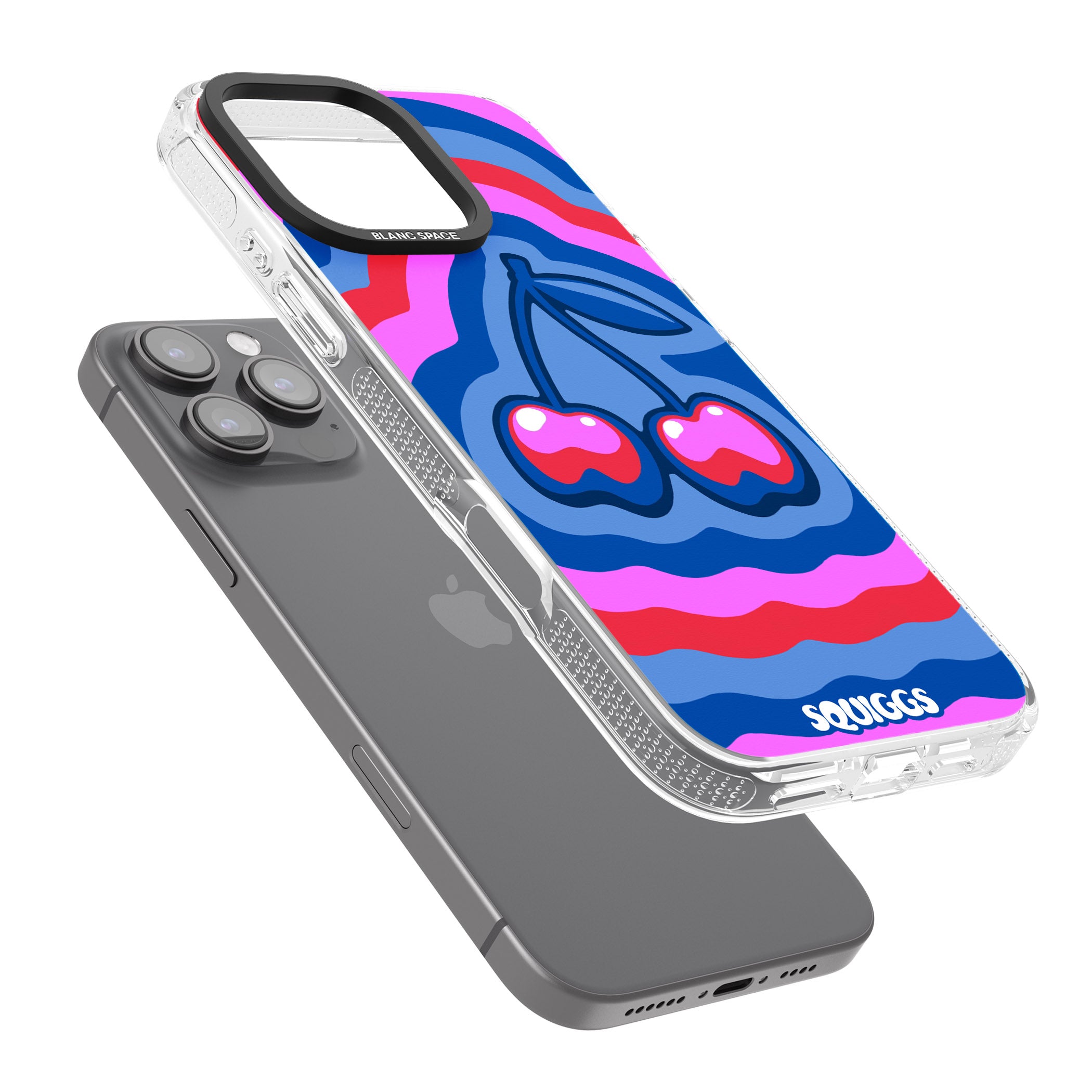 Cherry Rainbow iPhone 16 Pro Max / 16 Pro Clear Case Impact Air - Blanc Space