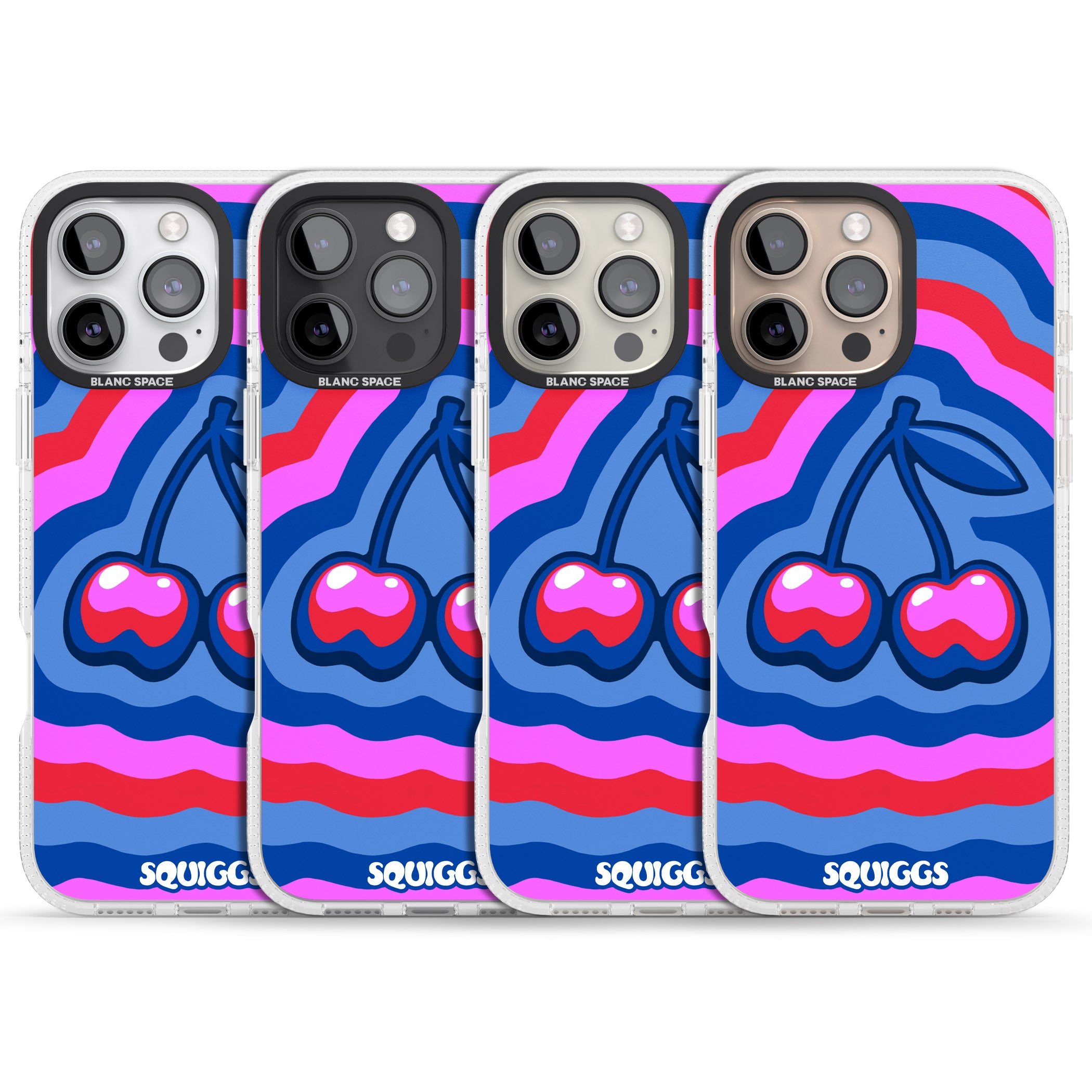 Cherry Rainbow iPhone 16 Pro Max / 16 Pro Clear Case Impact Air - Blanc Space