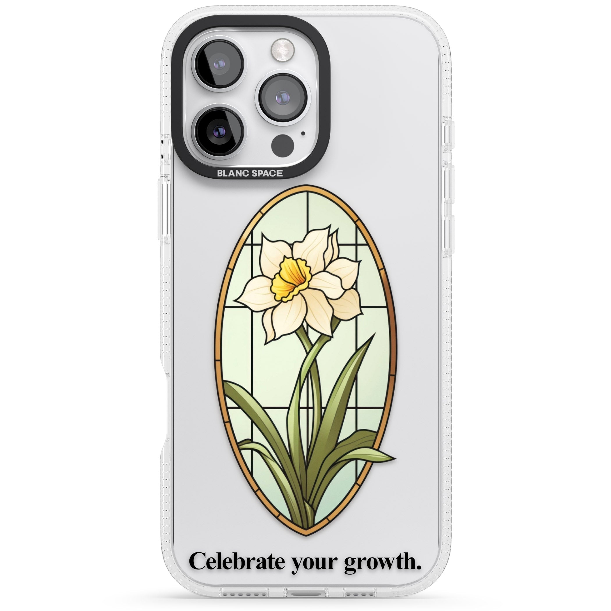 Celebrate your growth iPhone 16 Pro Max / 16 Pro Clear Case Impact Air - Blanc Space