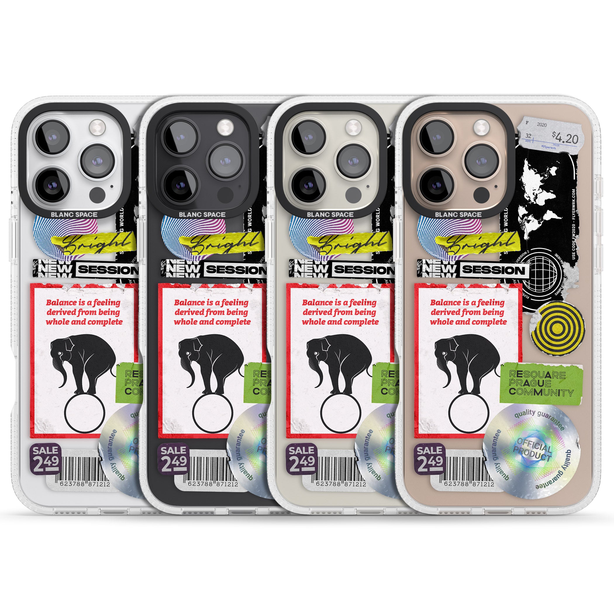 Peeled Sticker Mix iPhone 16 Pro Max / 16 Pro Clear Case Impact Air - Blanc Space