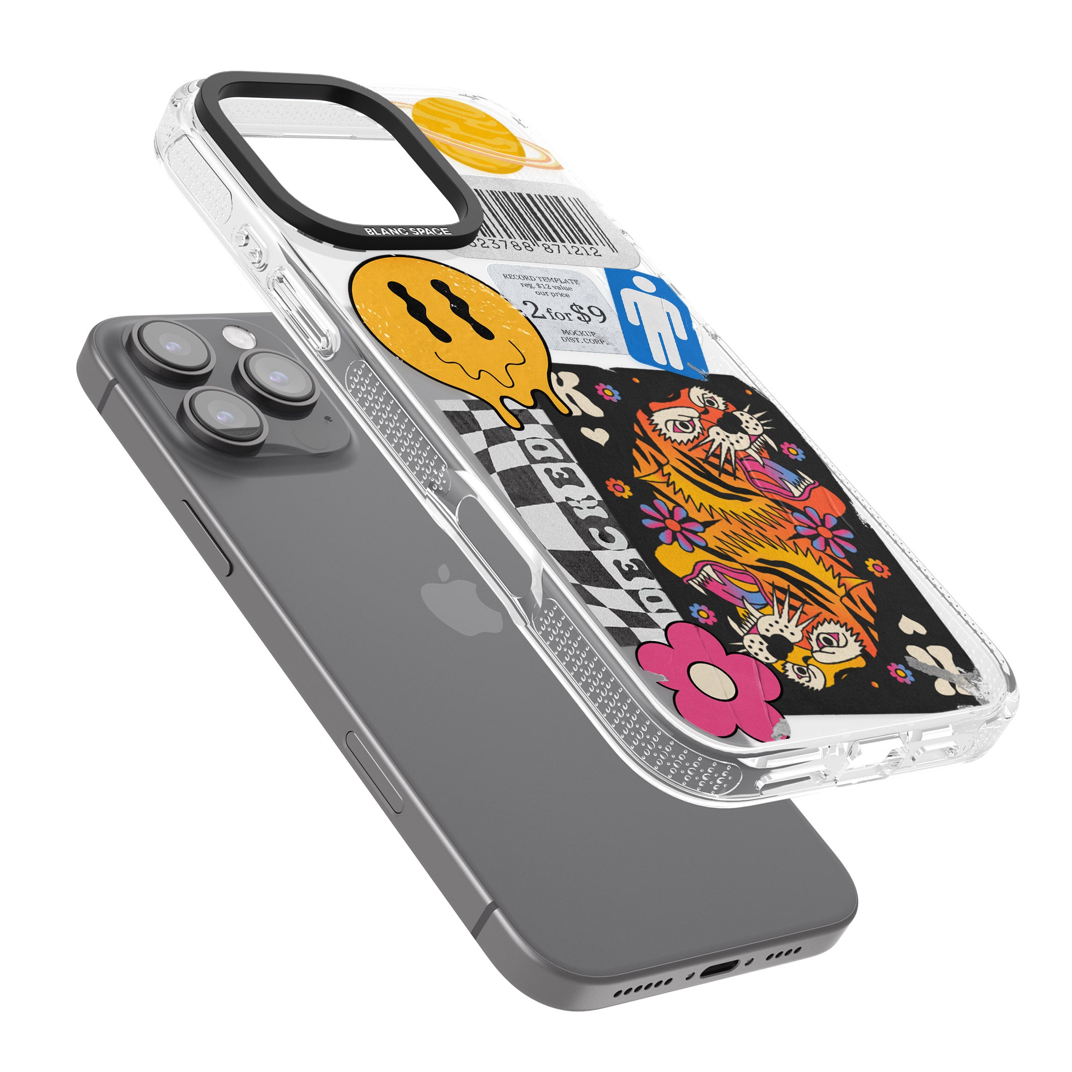 Electric Vibes iPhone 16 Pro Max / 16 Pro Clear Case Impact Air - Blanc Space