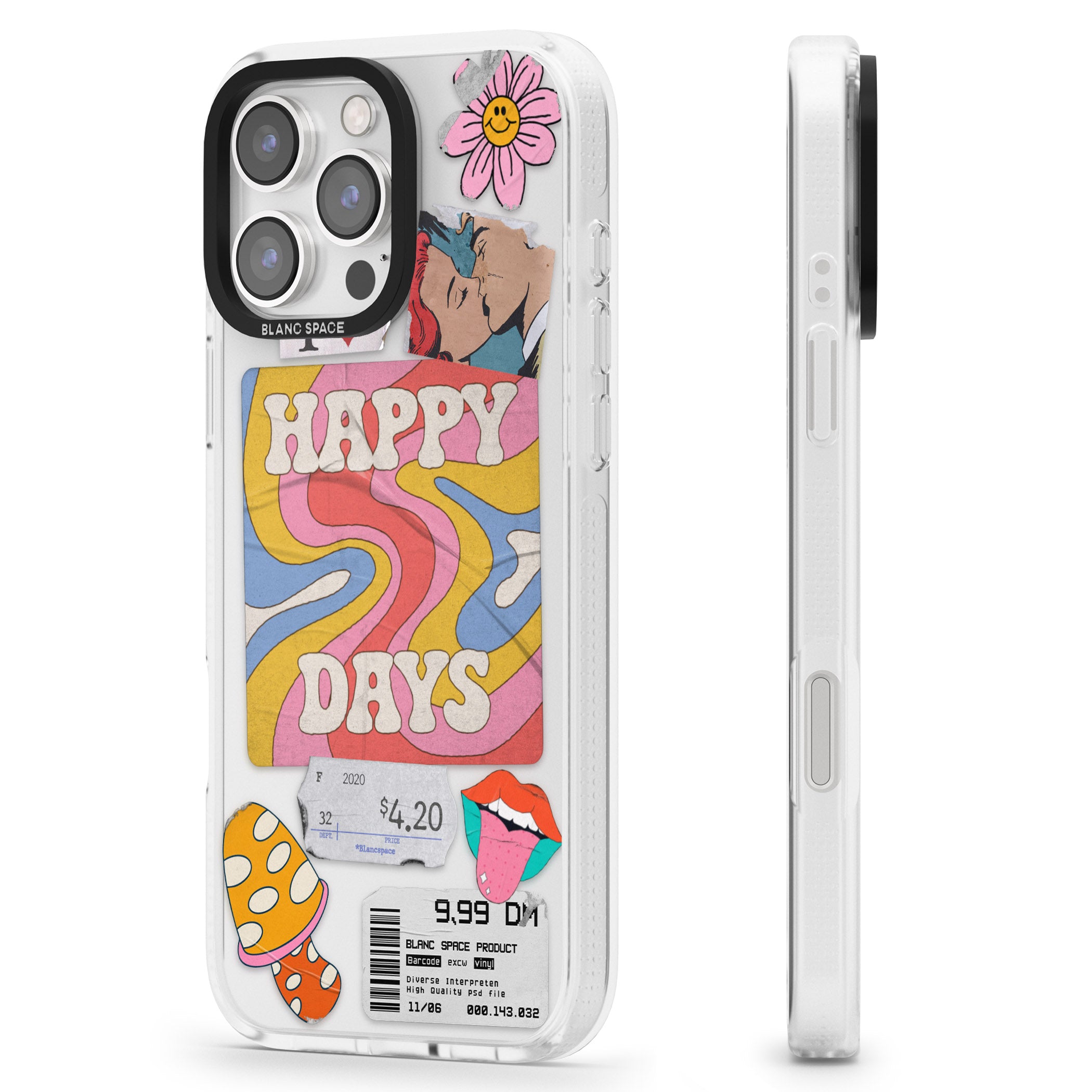 Groovy Trip iPhone 16 Pro Max / 16 Pro Clear Case Impact Air - Blanc Space