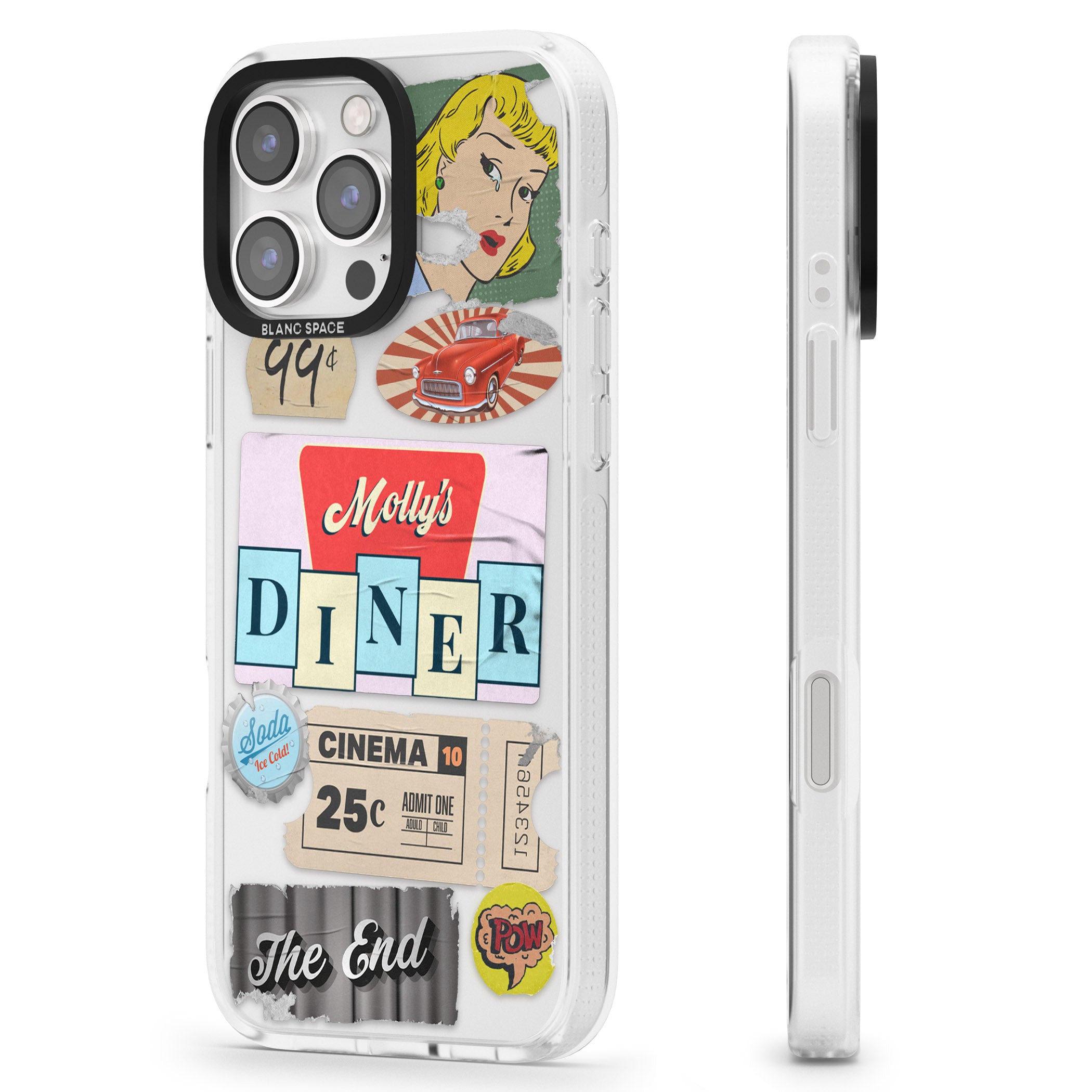 Nifty Fifties Swing iPhone 16 Pro Max / 16 Pro Clear Case Impact Air - Blanc Space
