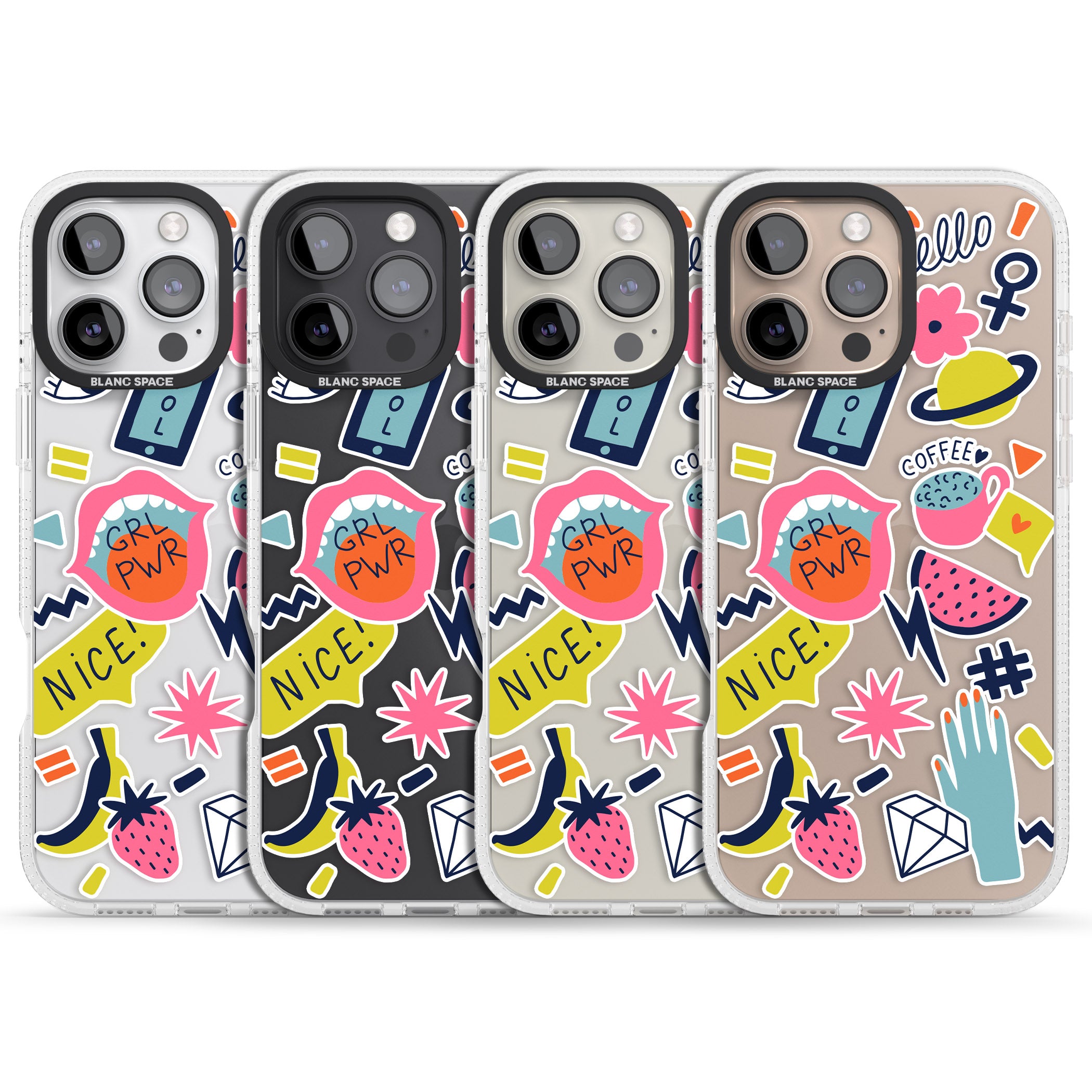 GRL PWR iPhone 16 Pro Max / 16 Pro Clear Case Impact Air - Blanc Space