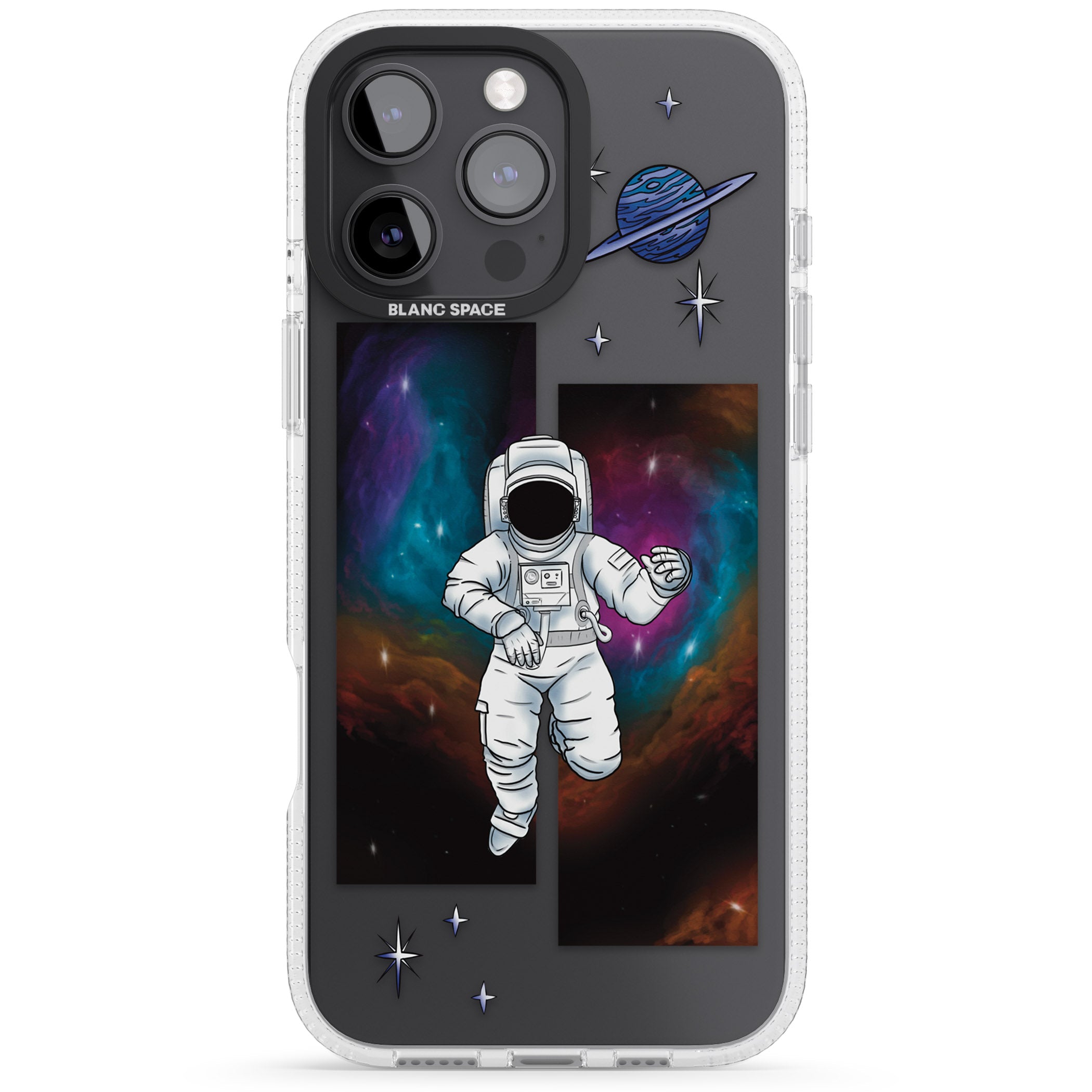 Escape The Nebula iPhone 16 Pro Max / 16 Pro Clear Case Impact Air - Blanc Space