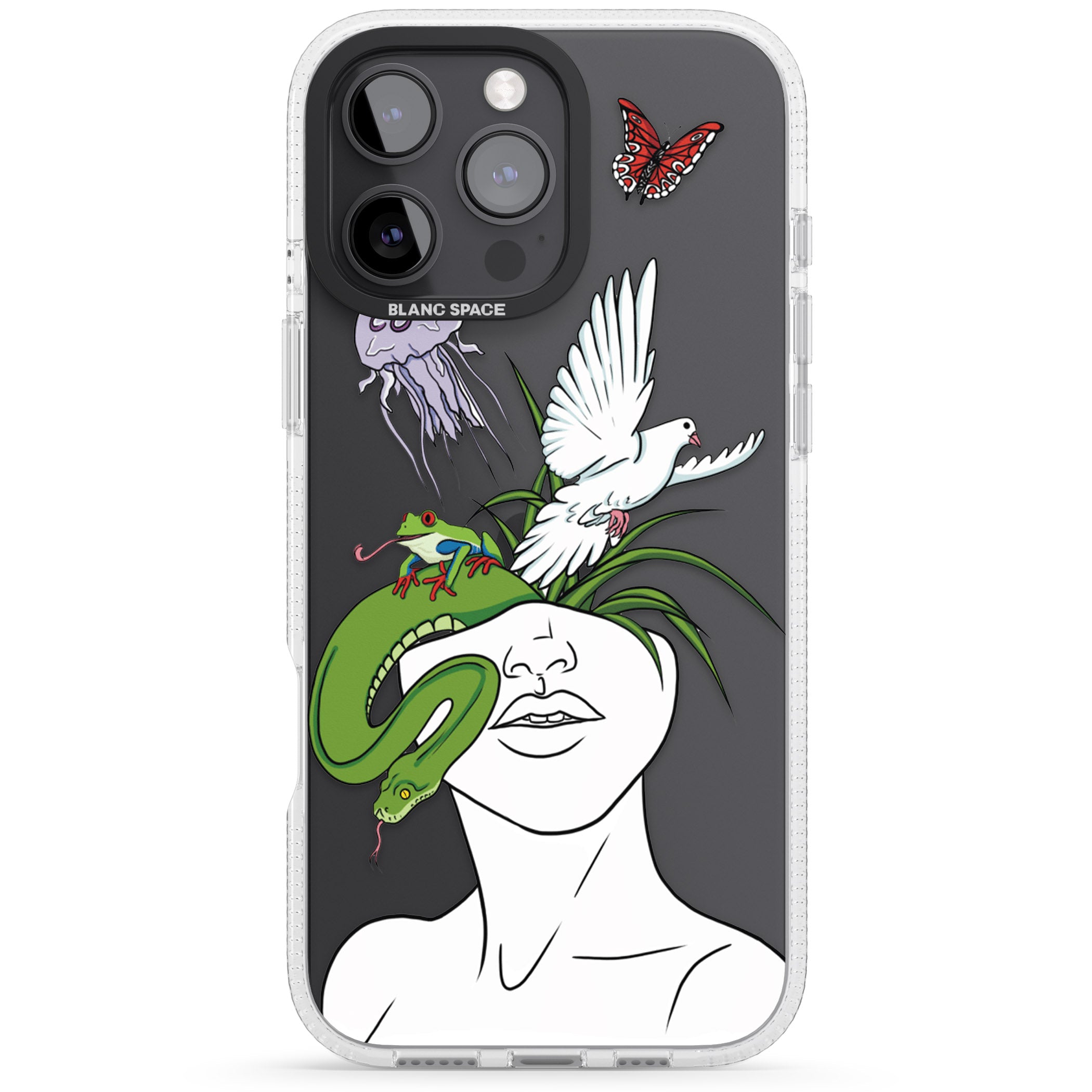 Wild Thoughts iPhone 16 Pro Max / 16 Pro Clear Case Impact Air - Blanc Space