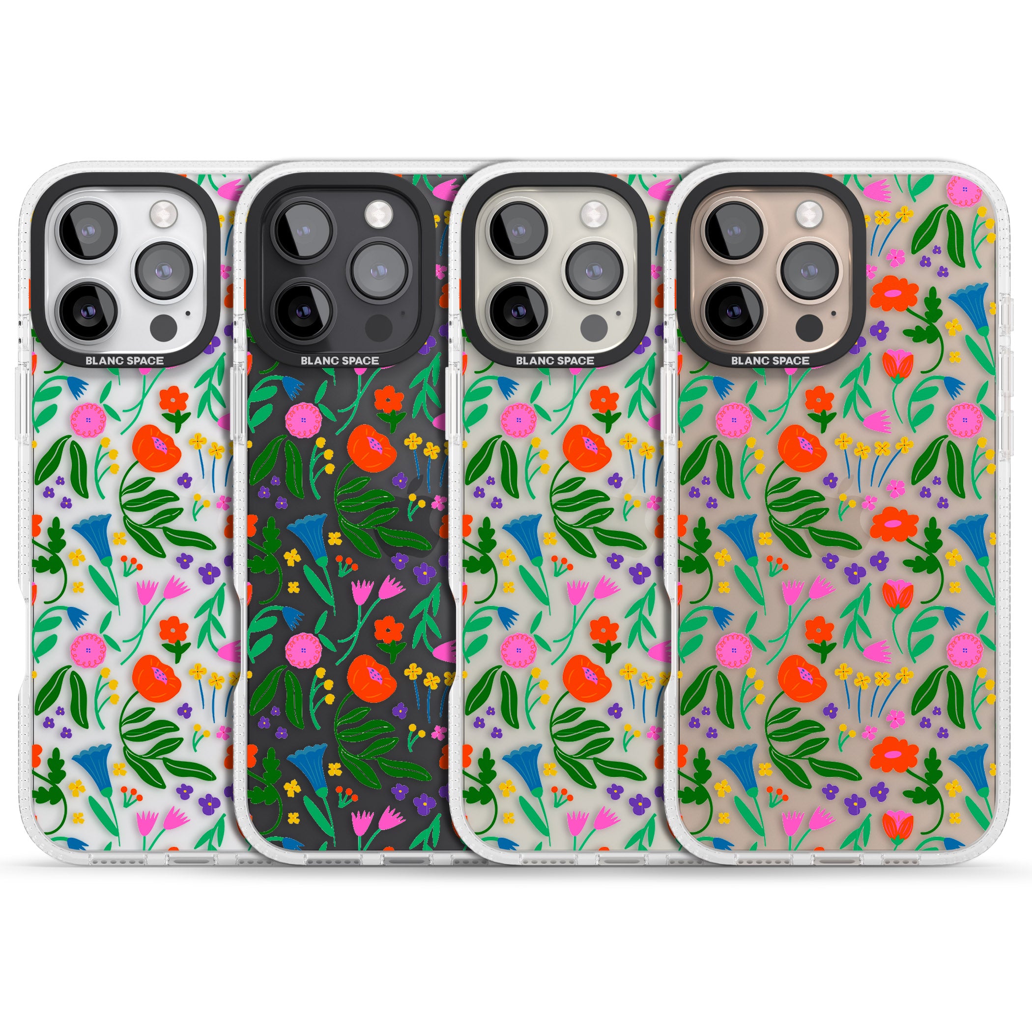 Summer Floral Fiesta iPhone 16 Pro Max / 16 Pro Clear Case Impact Air - Blanc Space