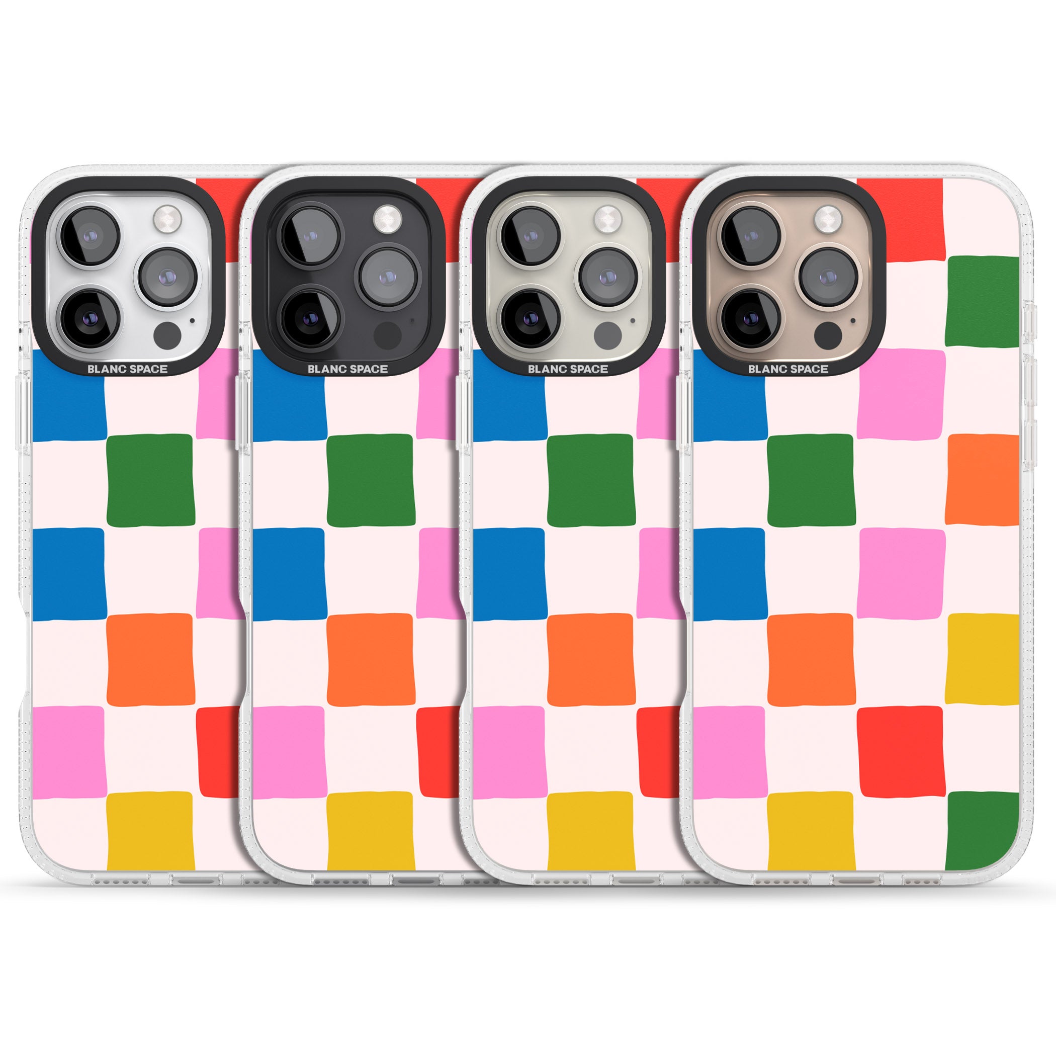 Colour Checked iPhone 16 Pro Max / 16 Pro Clear Case Impact Air - Blanc Space