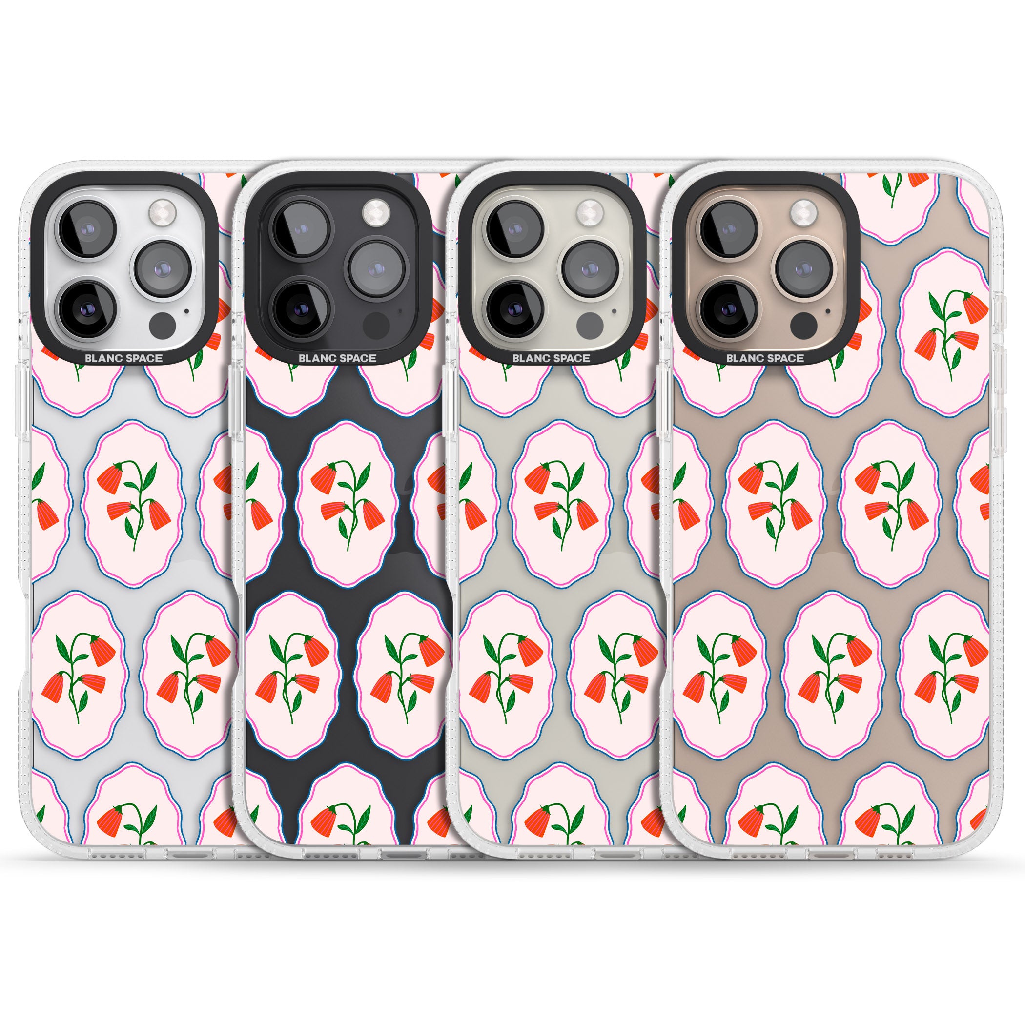 Rose Stamps iPhone 16 Pro Max / 16 Pro Clear Case Impact Air - Blanc Space