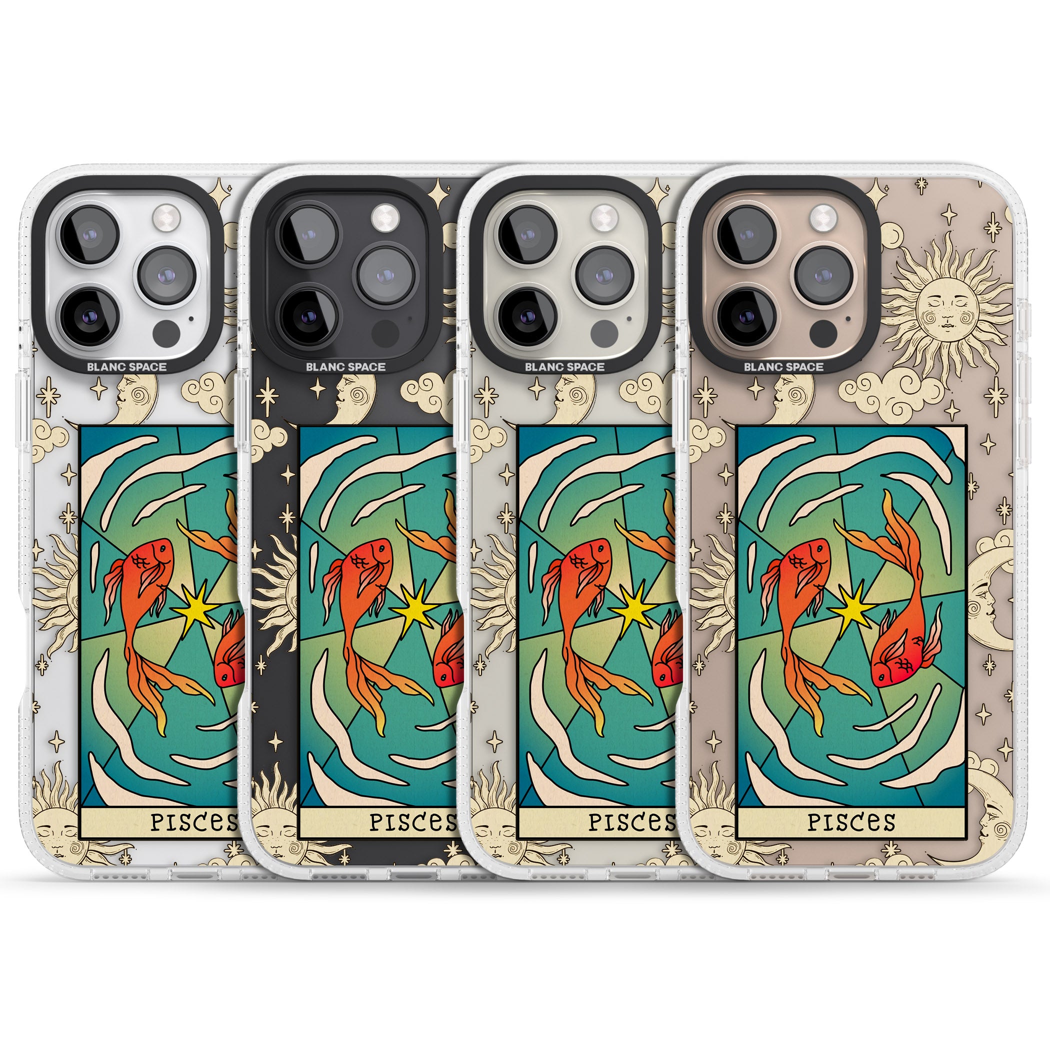 Celestial Zodiac - Pisces iPhone 16 Pro Max / 16 Pro Clear Case Impact Air - Blanc Space