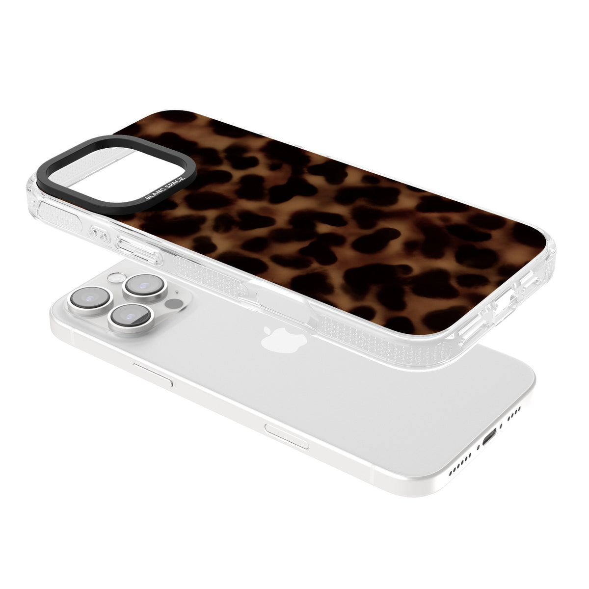 Dark Tortoise Shell old money iPhone case featuring a dark tortoiseshell pattern with amber and black animal print tones iPhone 16 Pro / iPhone 16 Pro Max Impact Air Phone Case angled