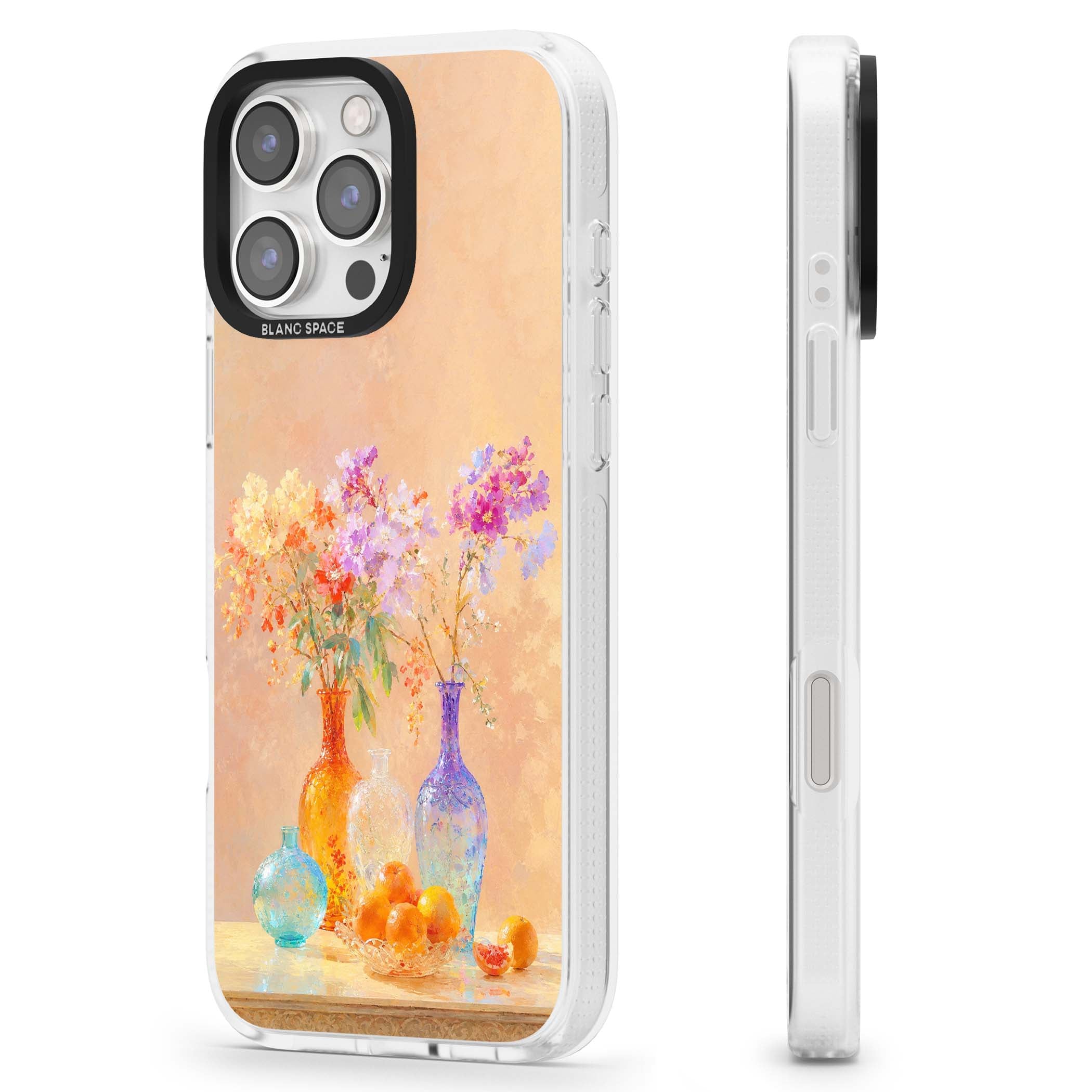 Peach Glass art iPhone case | Clear Case Impact Air case for iPhone 16 Pro, iPhone 16 Pro Max