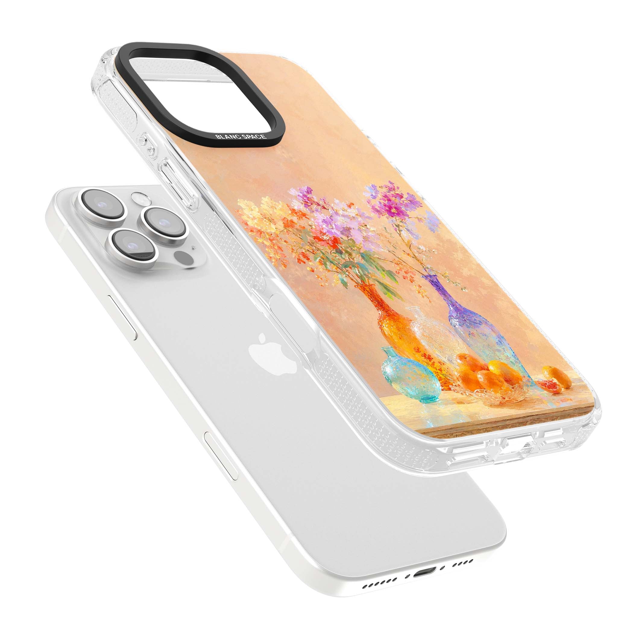 Peach Glass art iPhone case | Clear Case Impact Air case for iPhone 16 Pro, iPhone 16 Pro Max