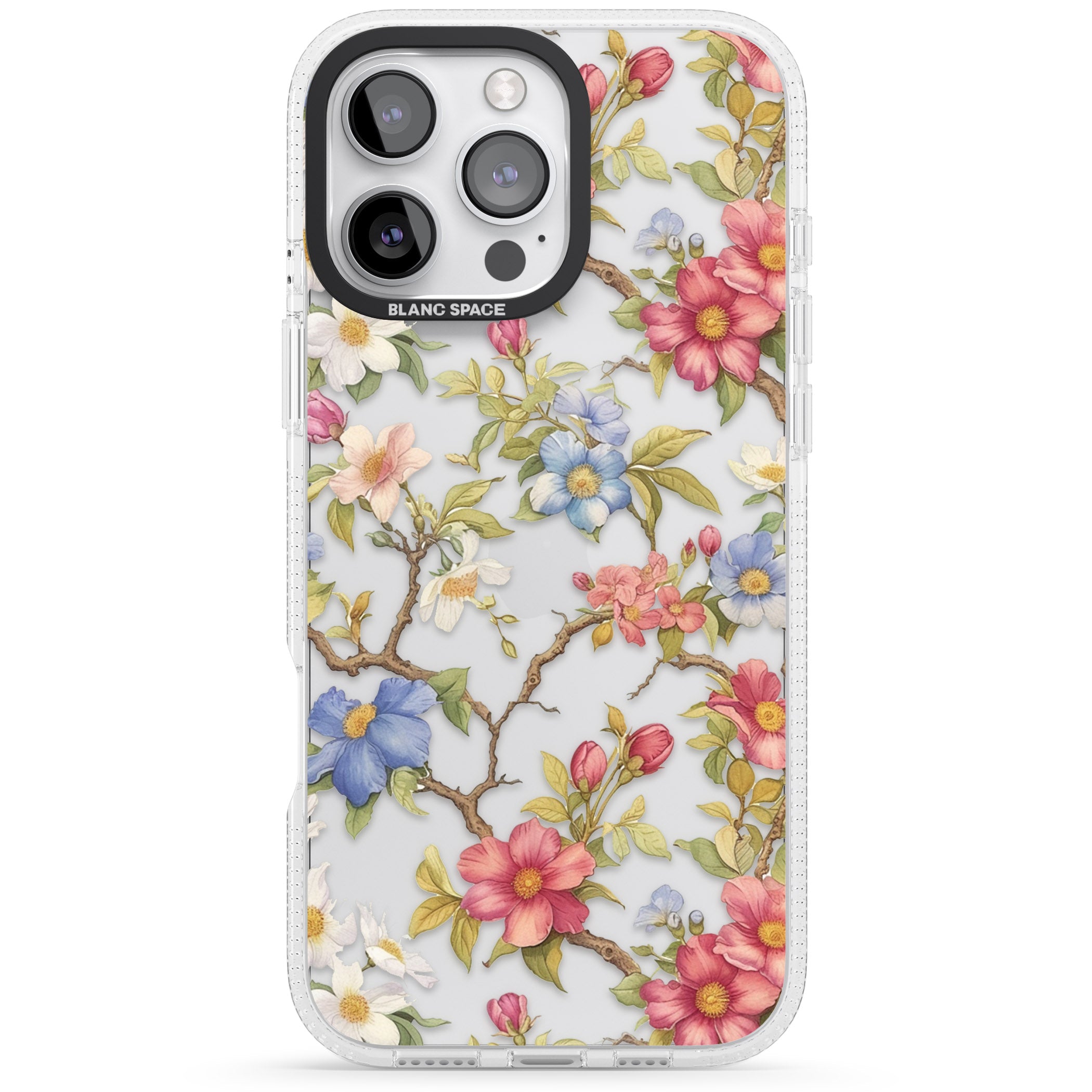 Vintage Vines & Flowers iPhone 16 Pro Max / 16 Pro Clear Case Impact Air - Blanc Space