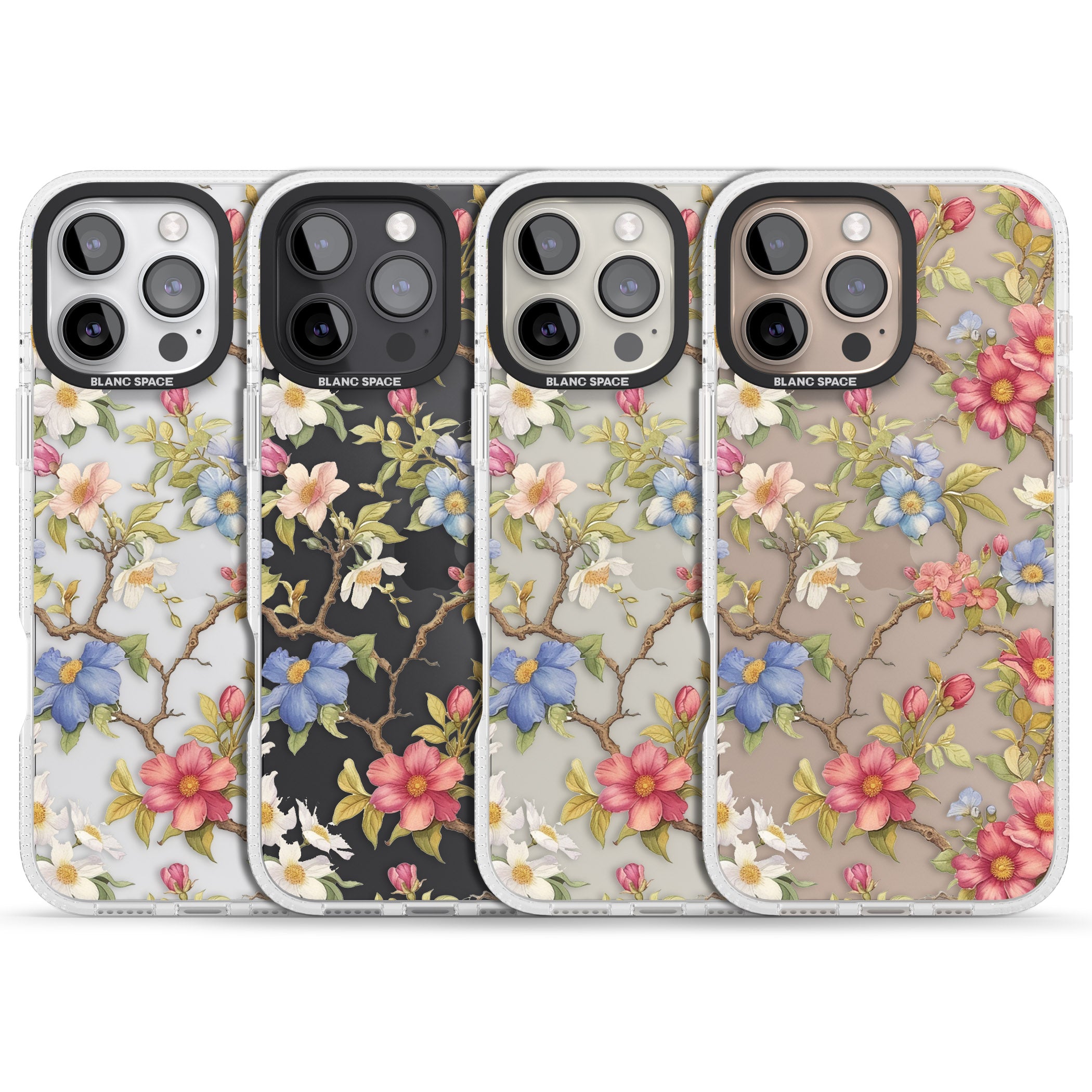 Vintage Vines & Flowers iPhone 16 Pro Max / 16 Pro Clear Case Impact Air - Blanc Space