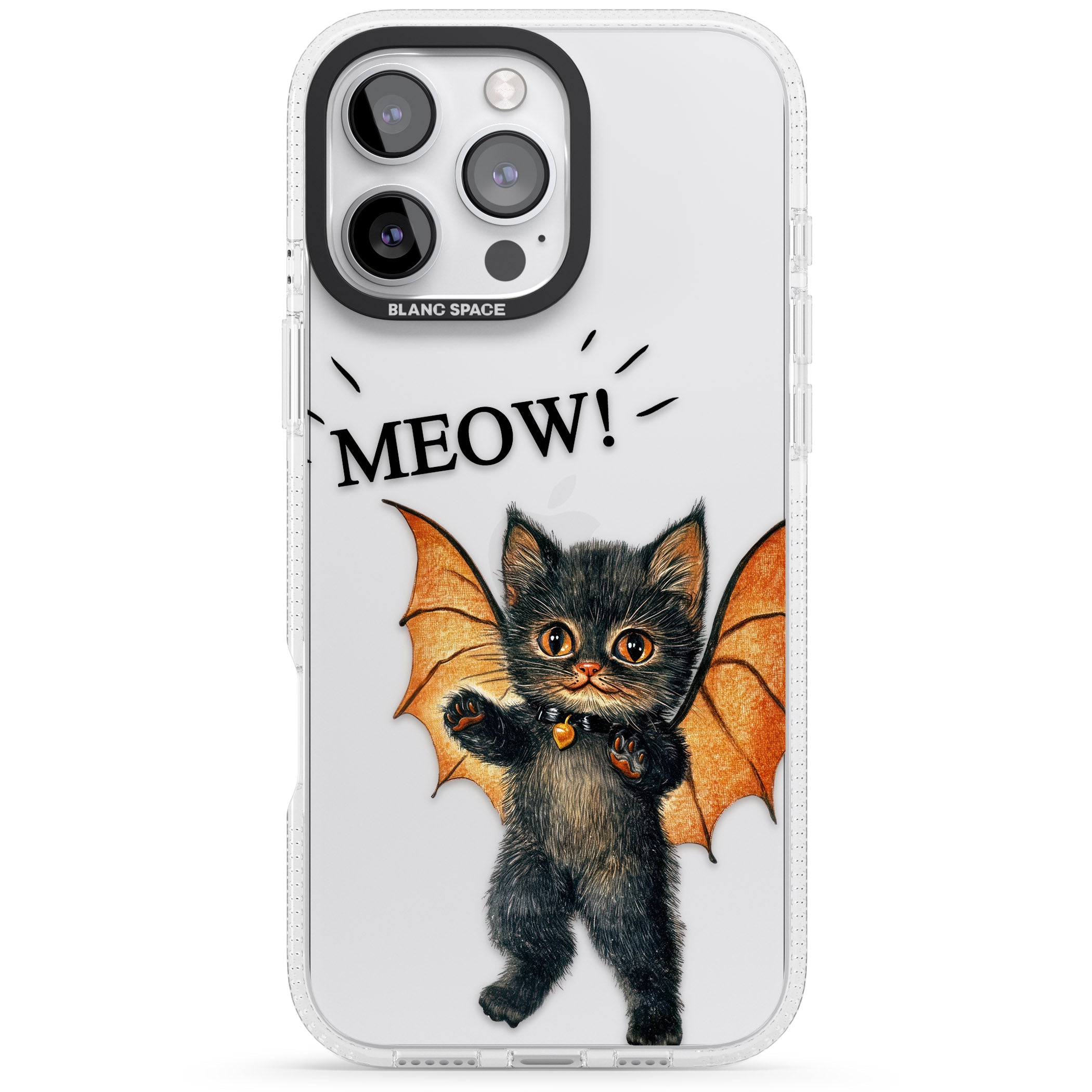 MEOW! iPhone 16 Pro Max / 16 Pro Clear Case Impact Air - Blanc Space