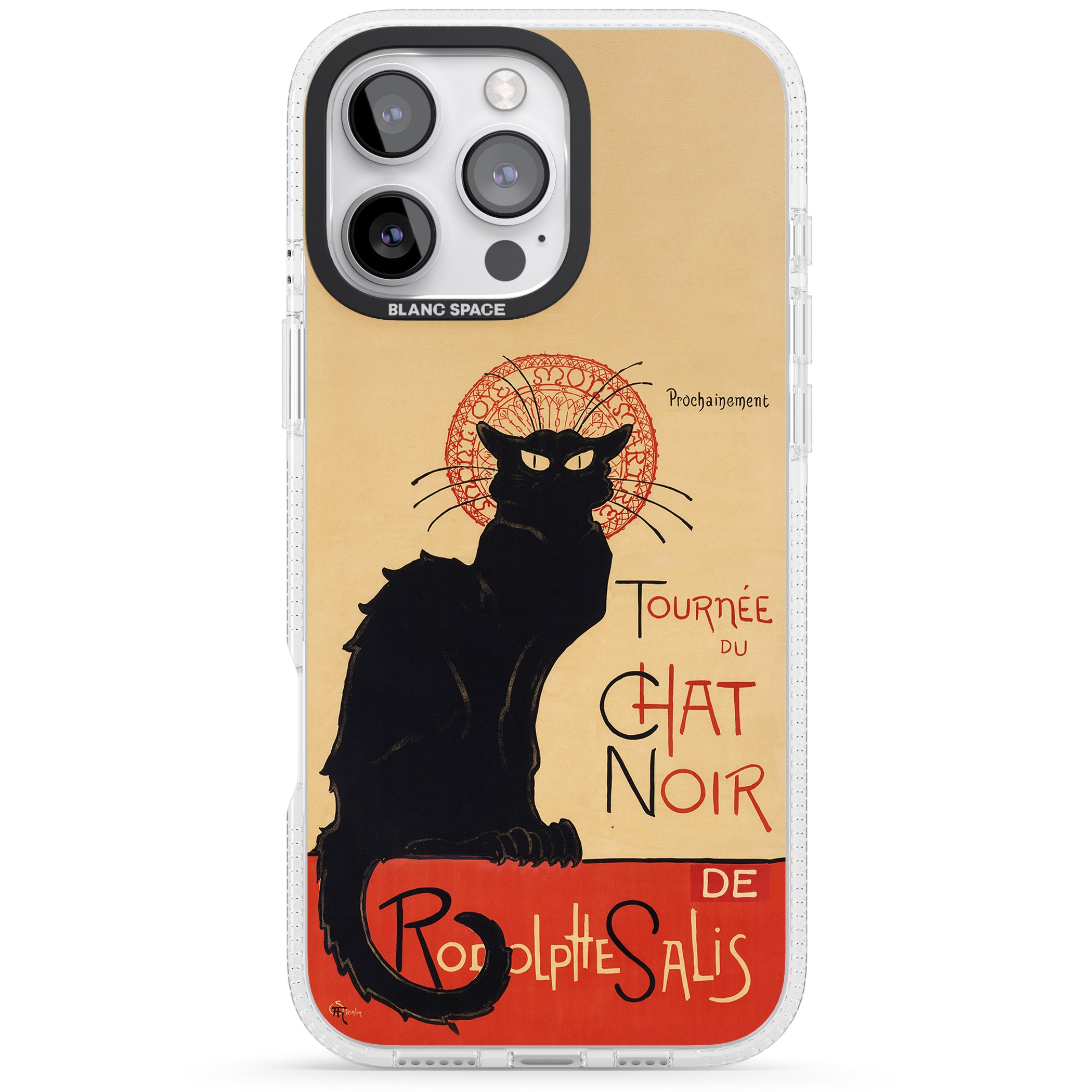 Tournee du Chat Noir Poster iPhone 16 Pro Max / 16 Pro Clear Case Impact Air - Blanc Space
