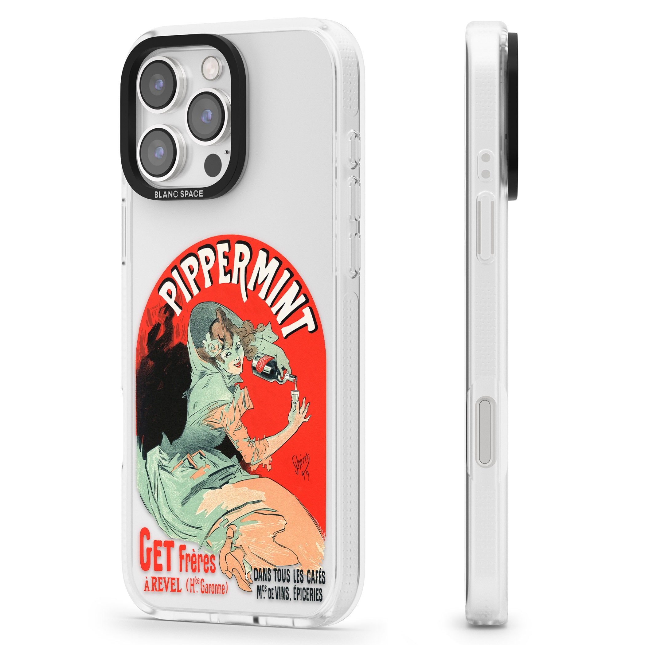 Pippermint Poster iPhone 16 Pro Max / 16 Pro Clear Case Impact Air - Blanc Space