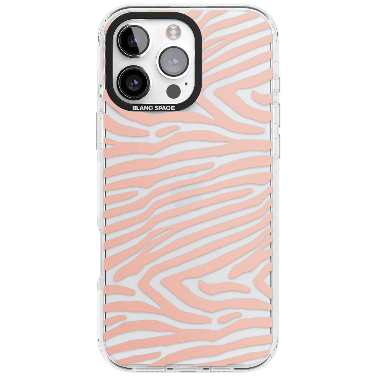 Horizontal Zebra Stripes Transparent Animal Print iPhone 16 Pro Max Impact Clear Phone Case front