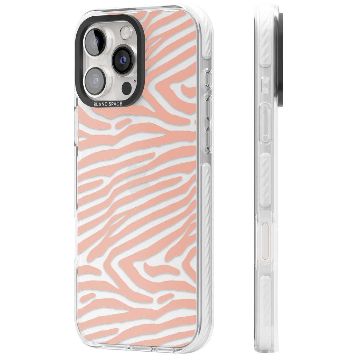 Horizontal Zebra Stripes Transparent Animal Print iPhone 16 Pro / iPhone 16 Pro Max Impact Clear Phone Case side