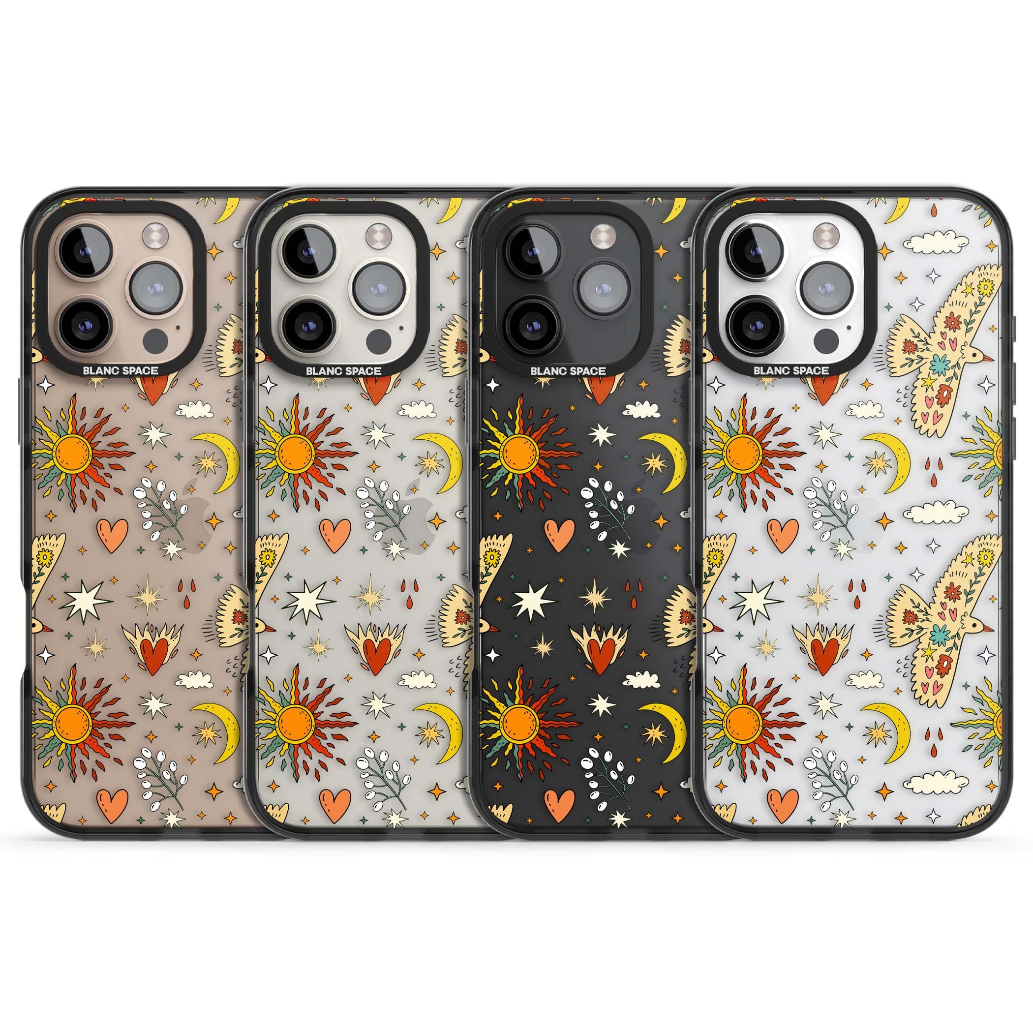 Elevate Your Phone'S Style With This Boho Celestial Sun & Eye Phone Case, Featuring A Mystical Blend Of Suns, All-Seeing Eyes, Butterflies, Stars, And